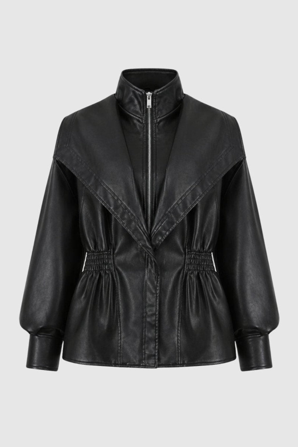 Timeless Leather Moto Jacket With Notch Lapel - 10