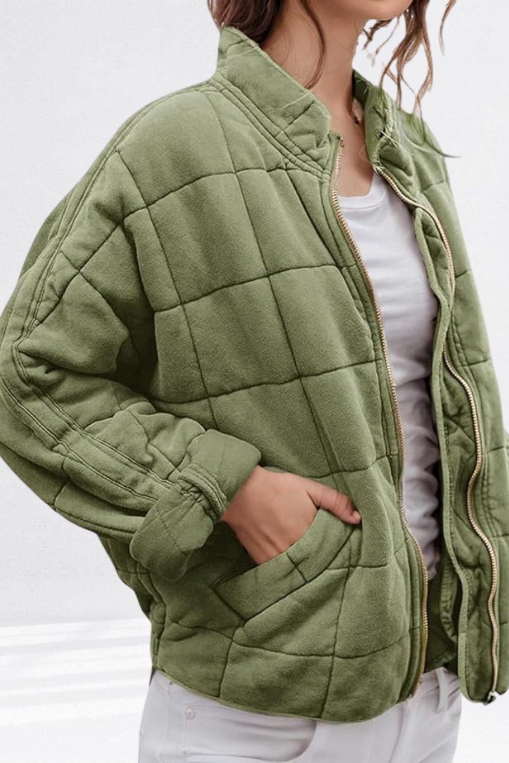 Quilted Cozy Puffer Jacket With Funnel Neck - 8