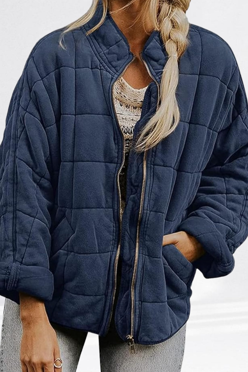 Quilted Cozy Puffer Jacket With Funnel Neck - 11