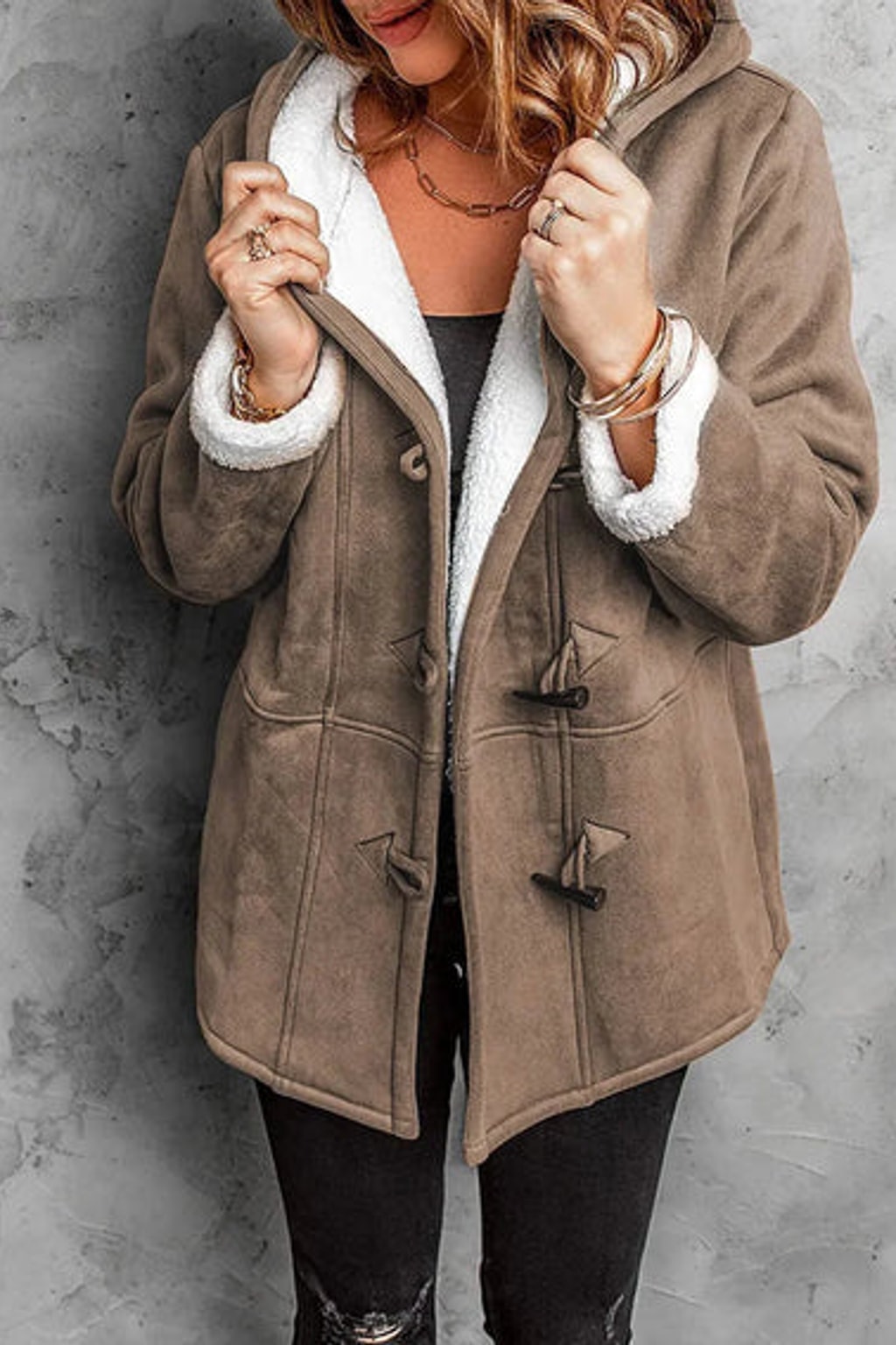 Fleece-Lined Winter Coat with Hood - 2