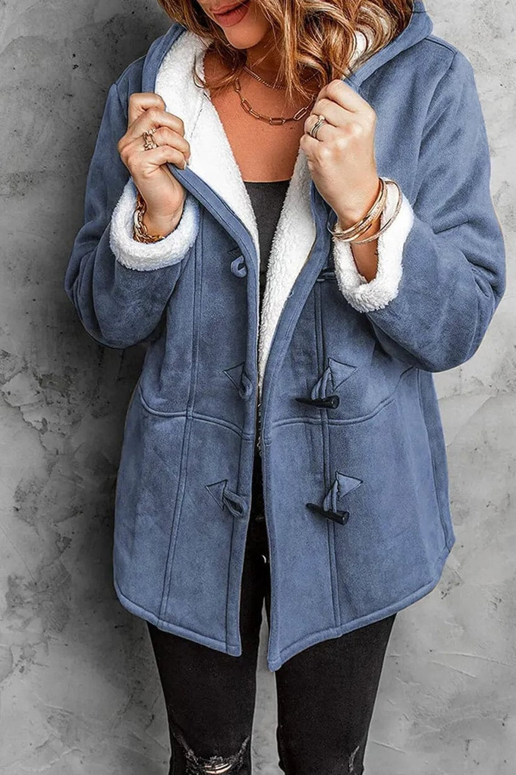 Fleece-Lined Winter Coat with Hood - 3