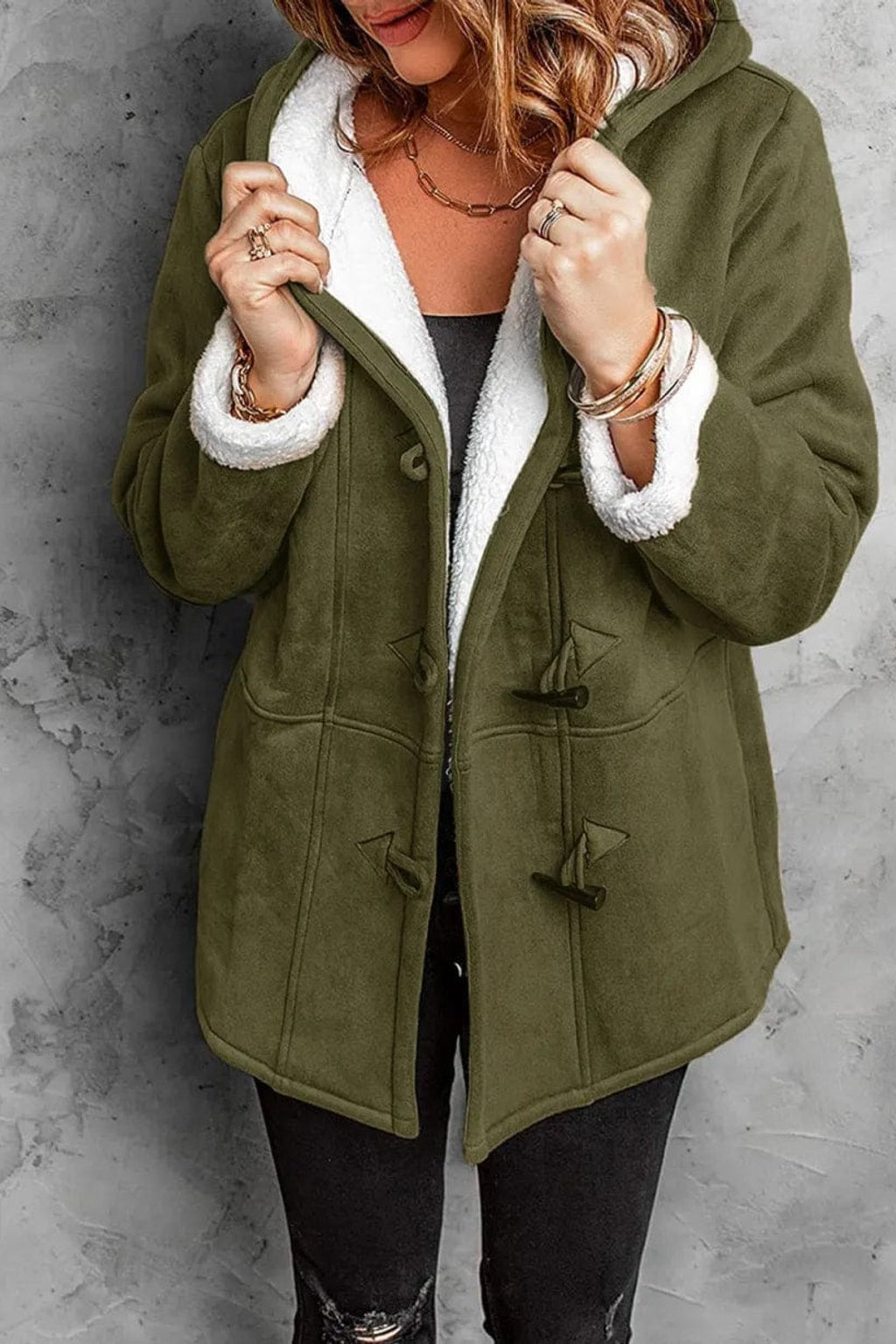 Fleece-Lined Winter Coat with Hood - 4