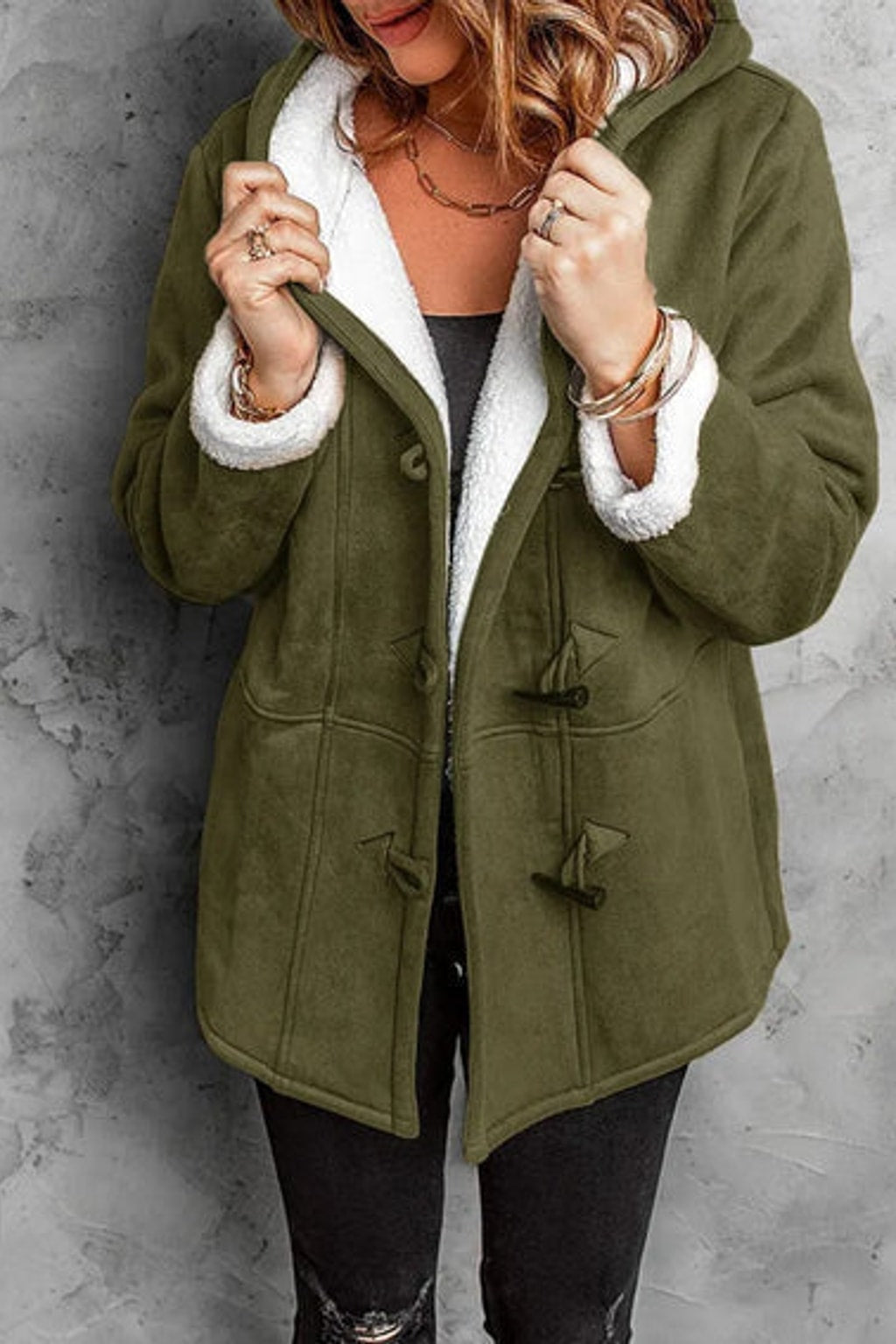 Fleece-Lined Winter Coat with Hood - 5