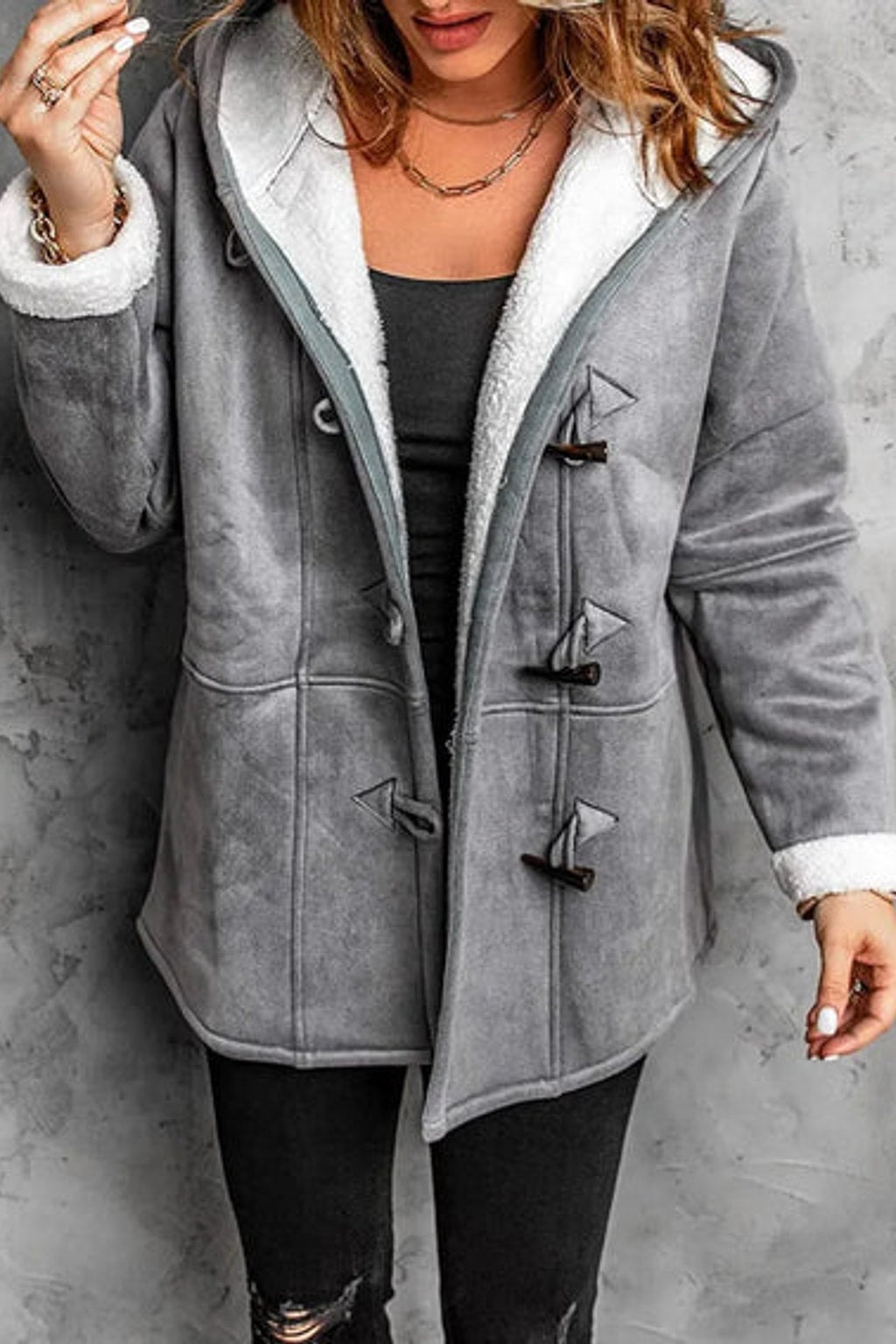 Fleece-Lined Winter Coat with Hood - 8