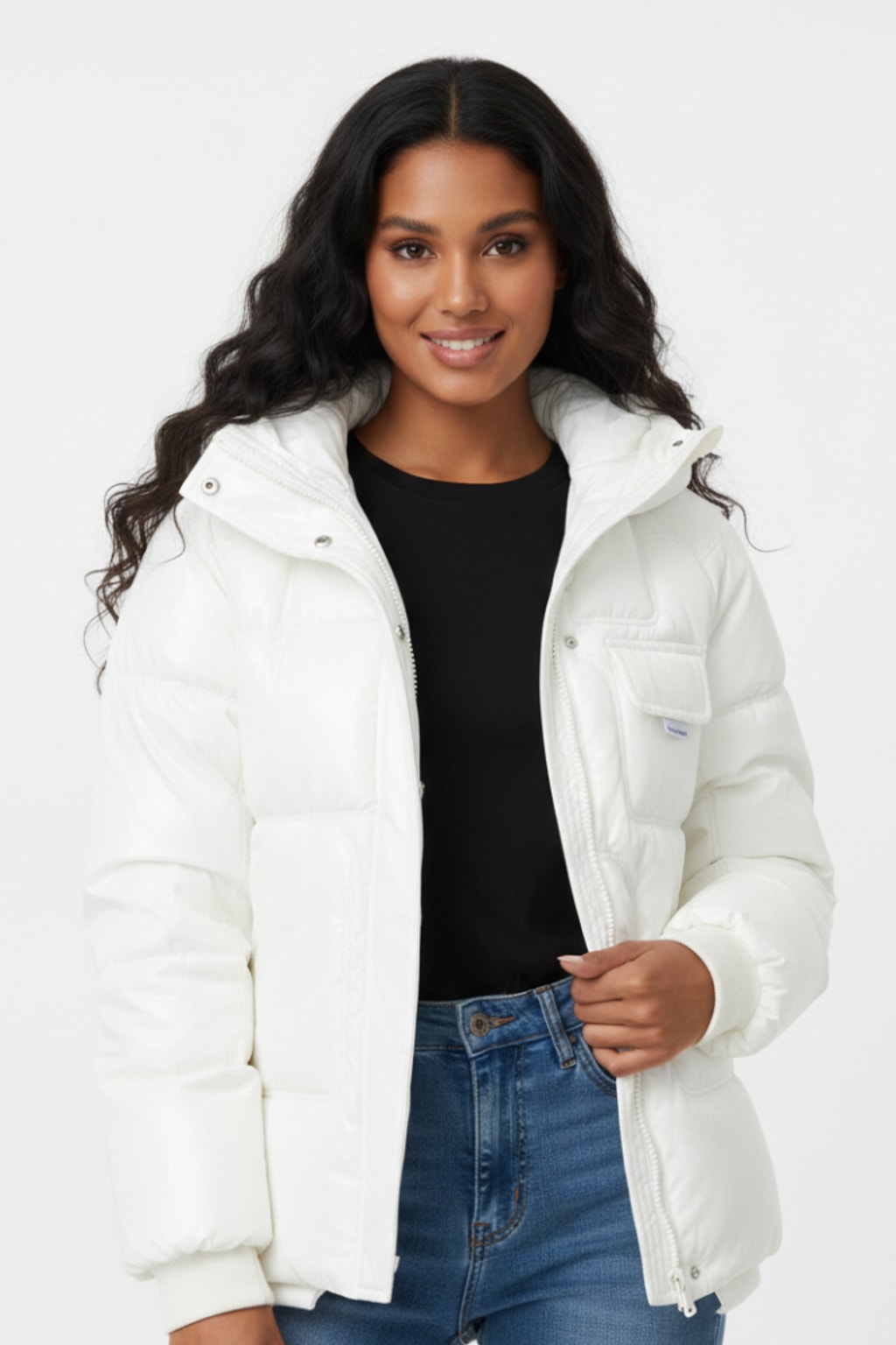 Quilted Effortless Puffer Jacket With Hood - Lightweight Womens Coat - 7