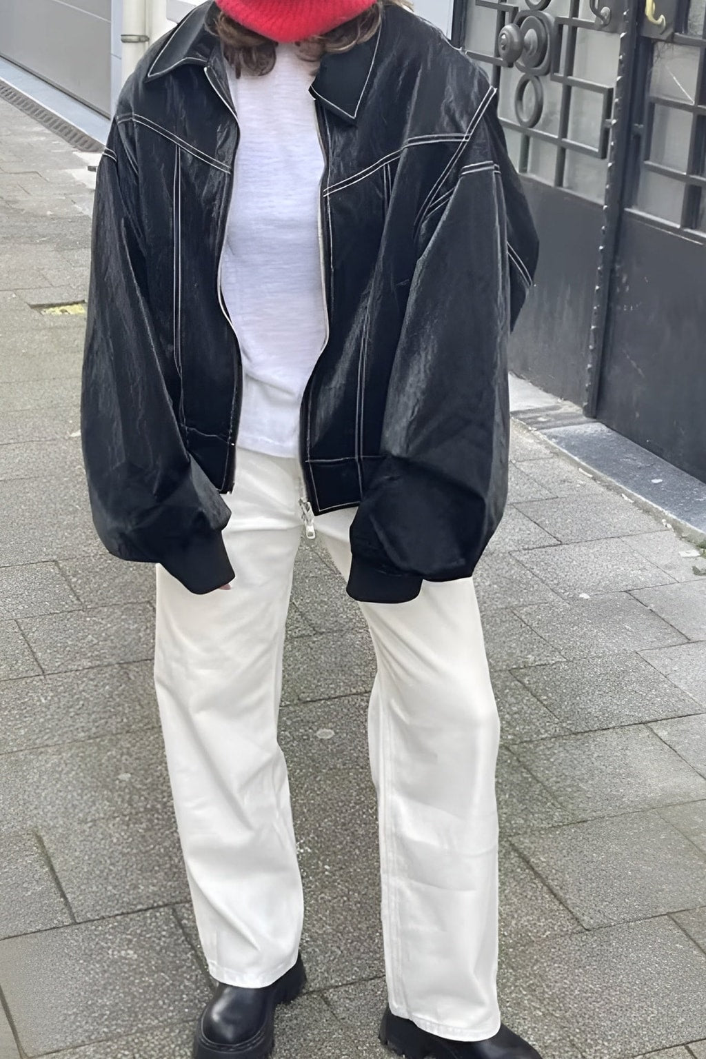 Relaxed Cozy Oversized Structured Bomber Jacket - 7