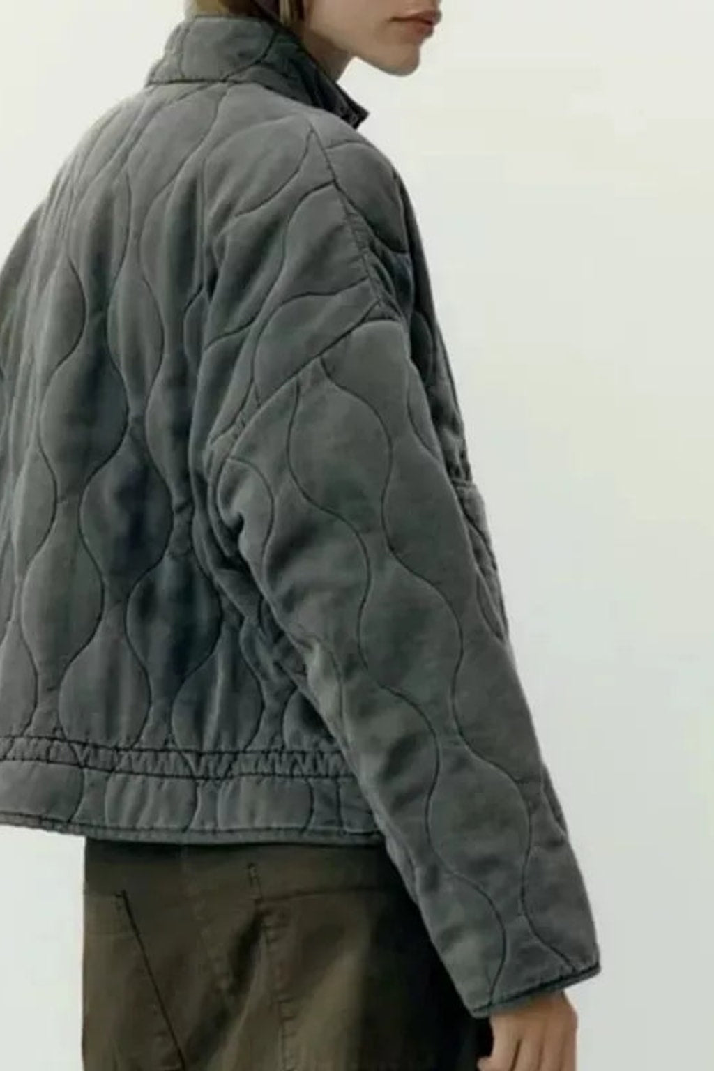 Quilted Zip-Up Jacket with Adjustable Waist - 5
