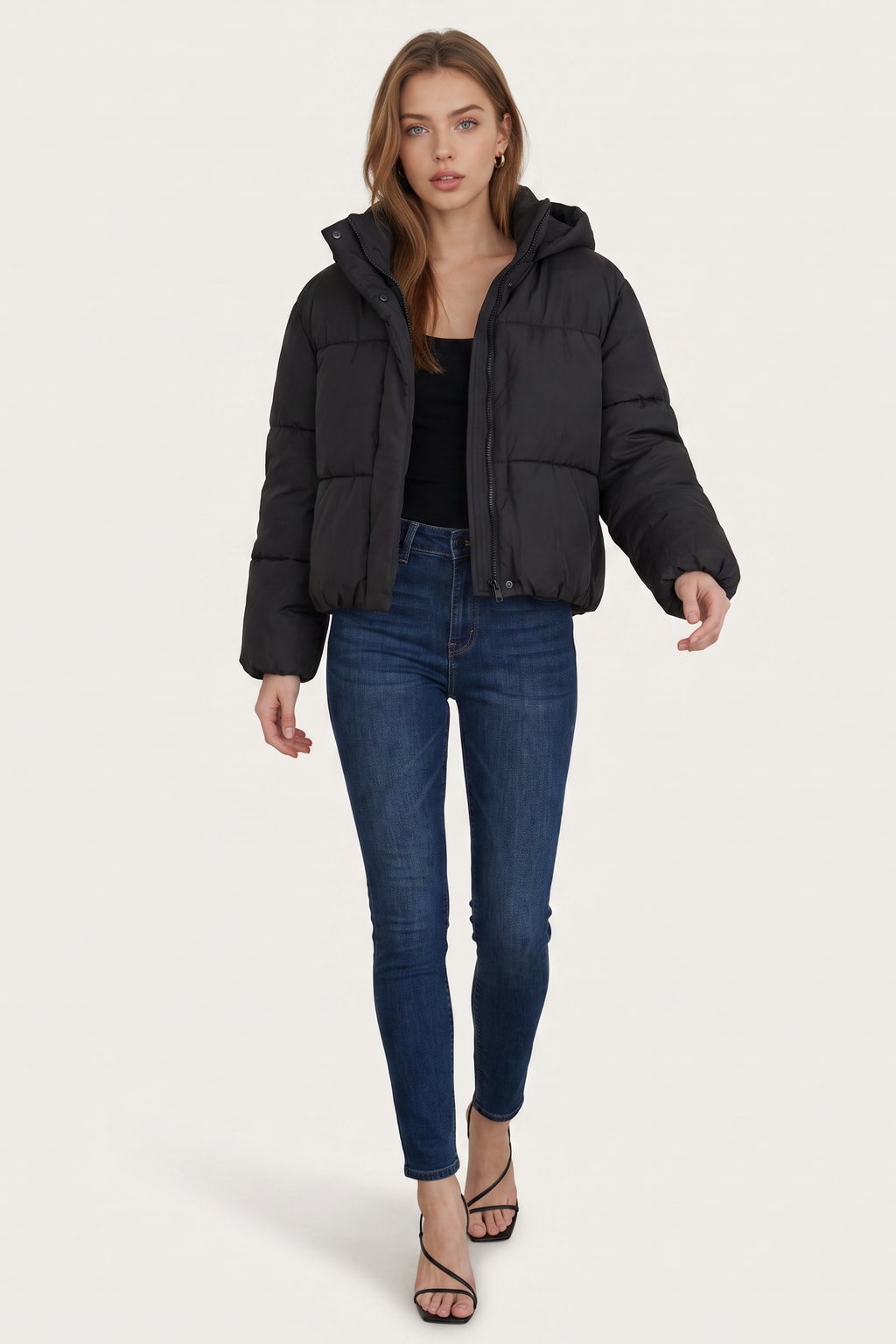 Quilted Cozy Puffer Jacket With Oversized Hooded Fit - 3