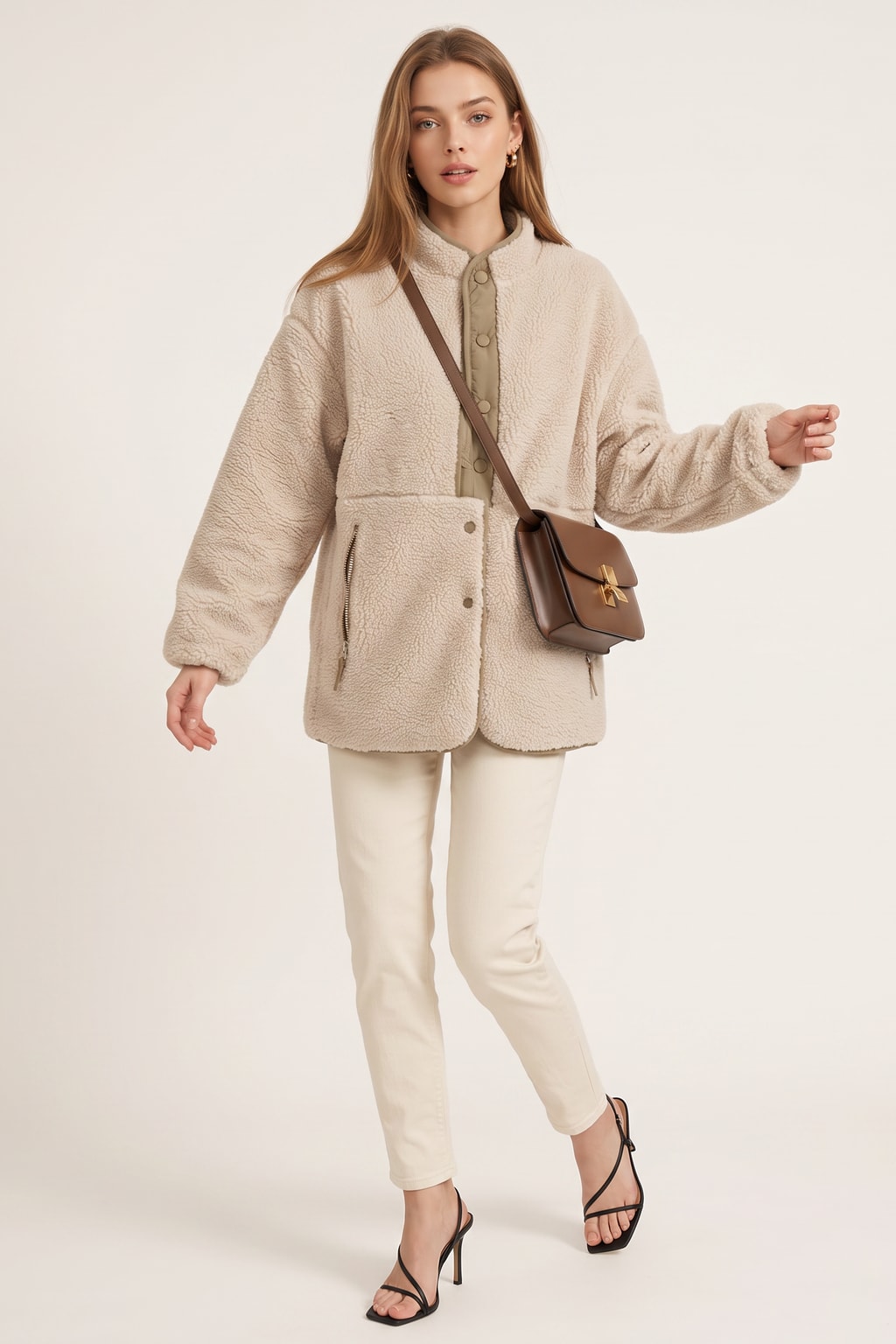 Cozy Beige Soft-Touch Jacket for Women Everyday Style - 4
