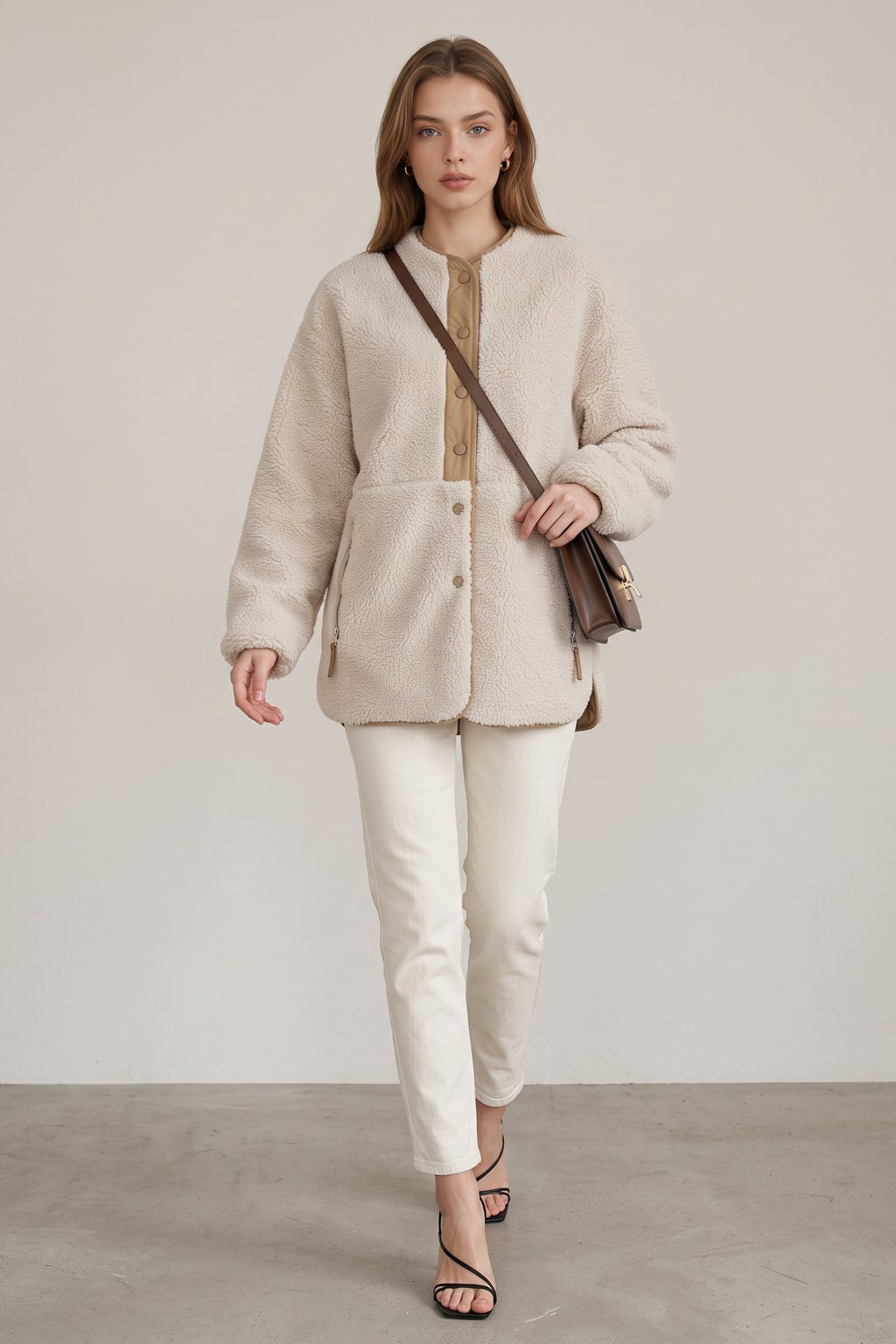 Cozy Beige Soft-Touch Jacket for Women Everyday Style - 3