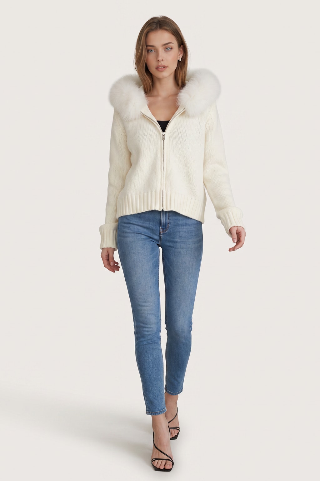 Relaxed Wool Jacket with Faux Fur-Lined Hood - 3