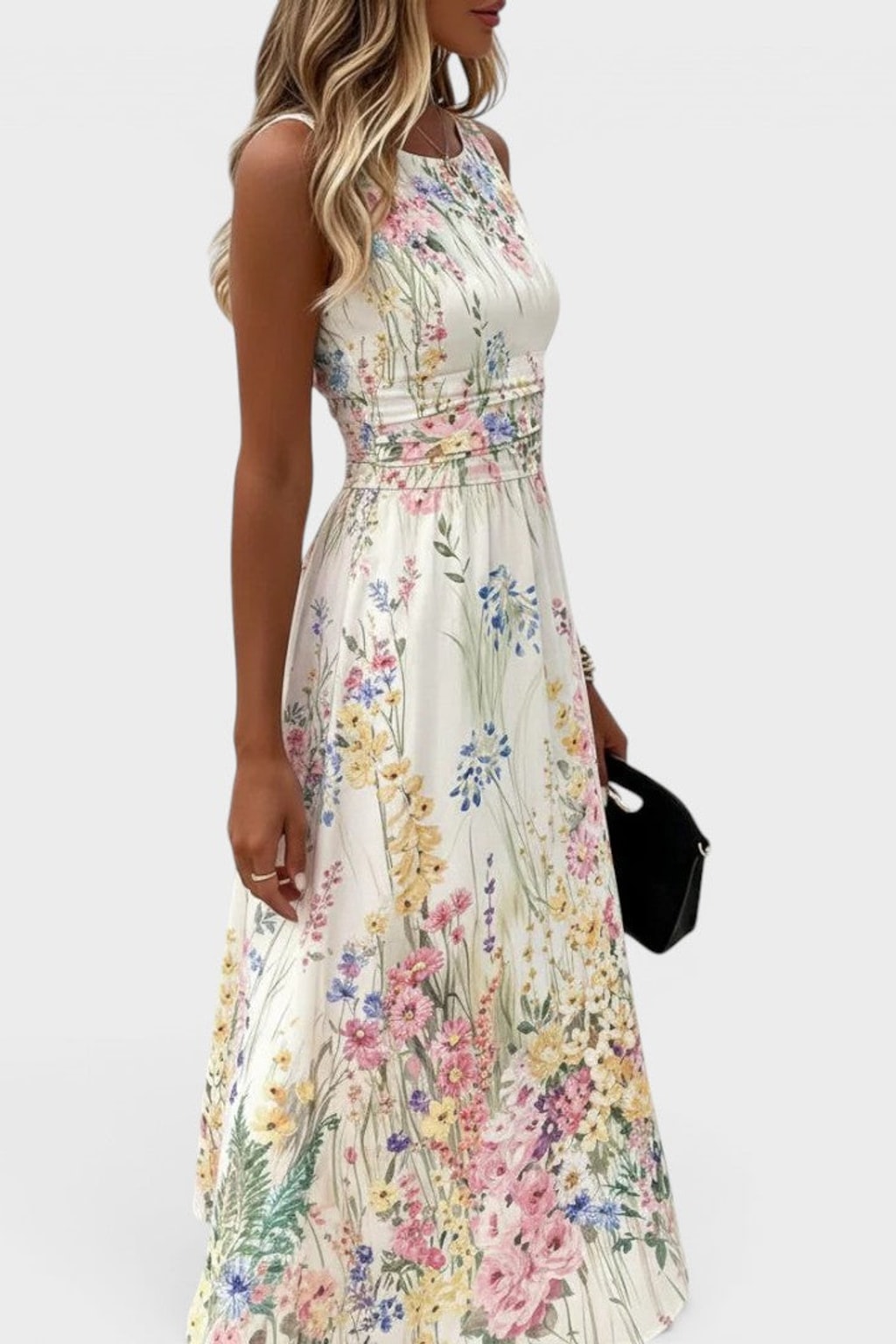 Floral Sleeveless Midi Dress - 4