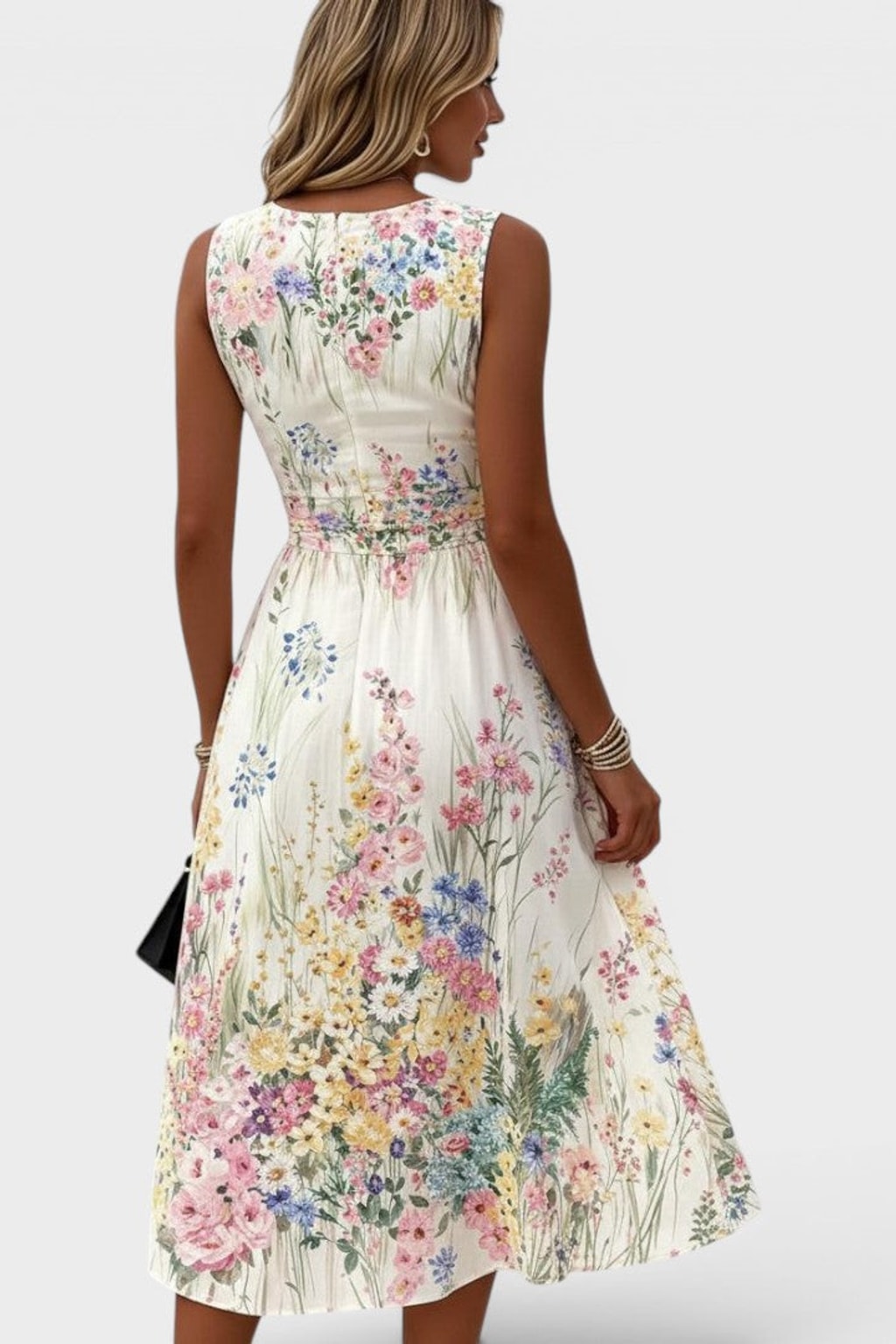Floral Sleeveless Midi Dress - 5