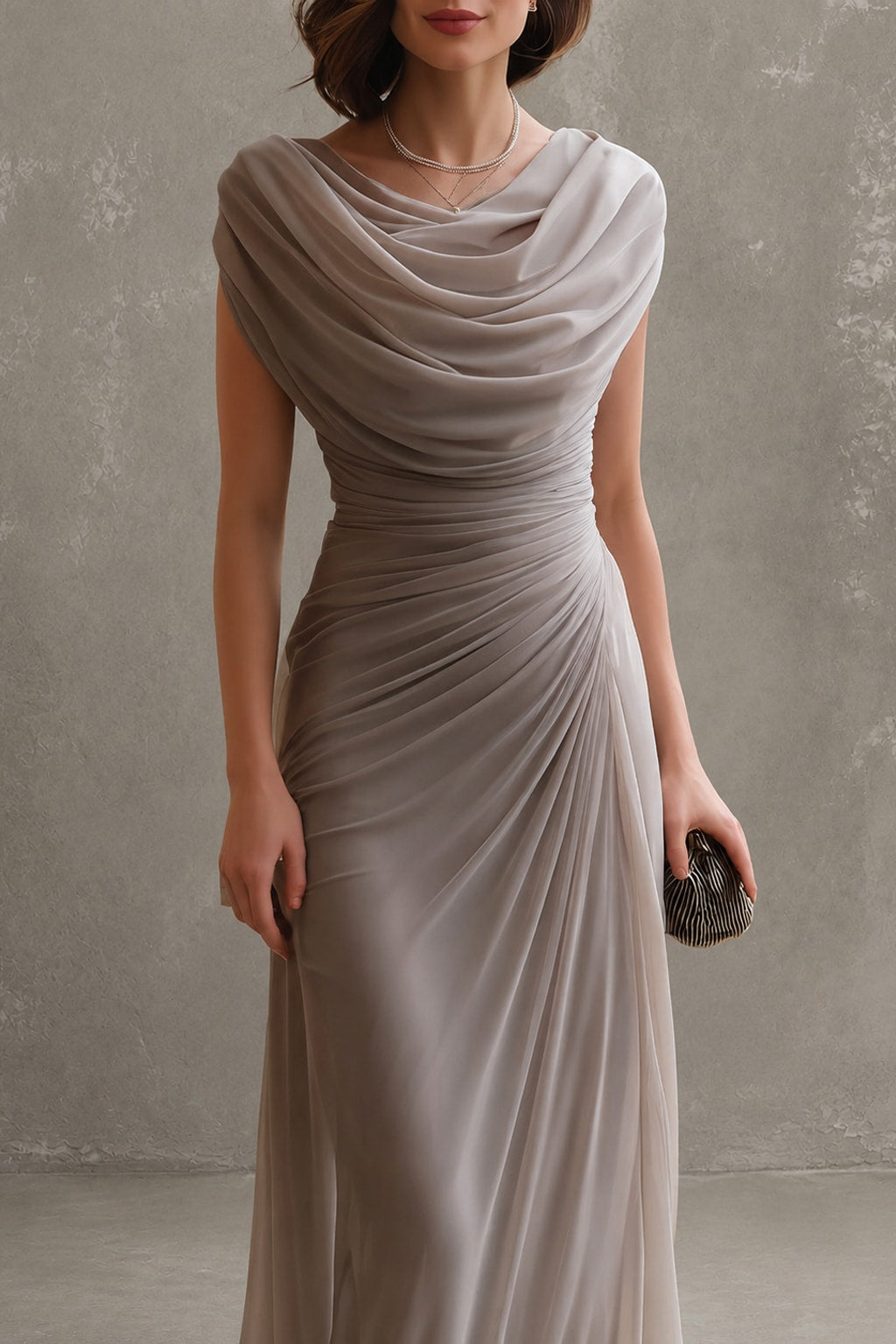 Ruched Sleeveless Maxi Dress - 8