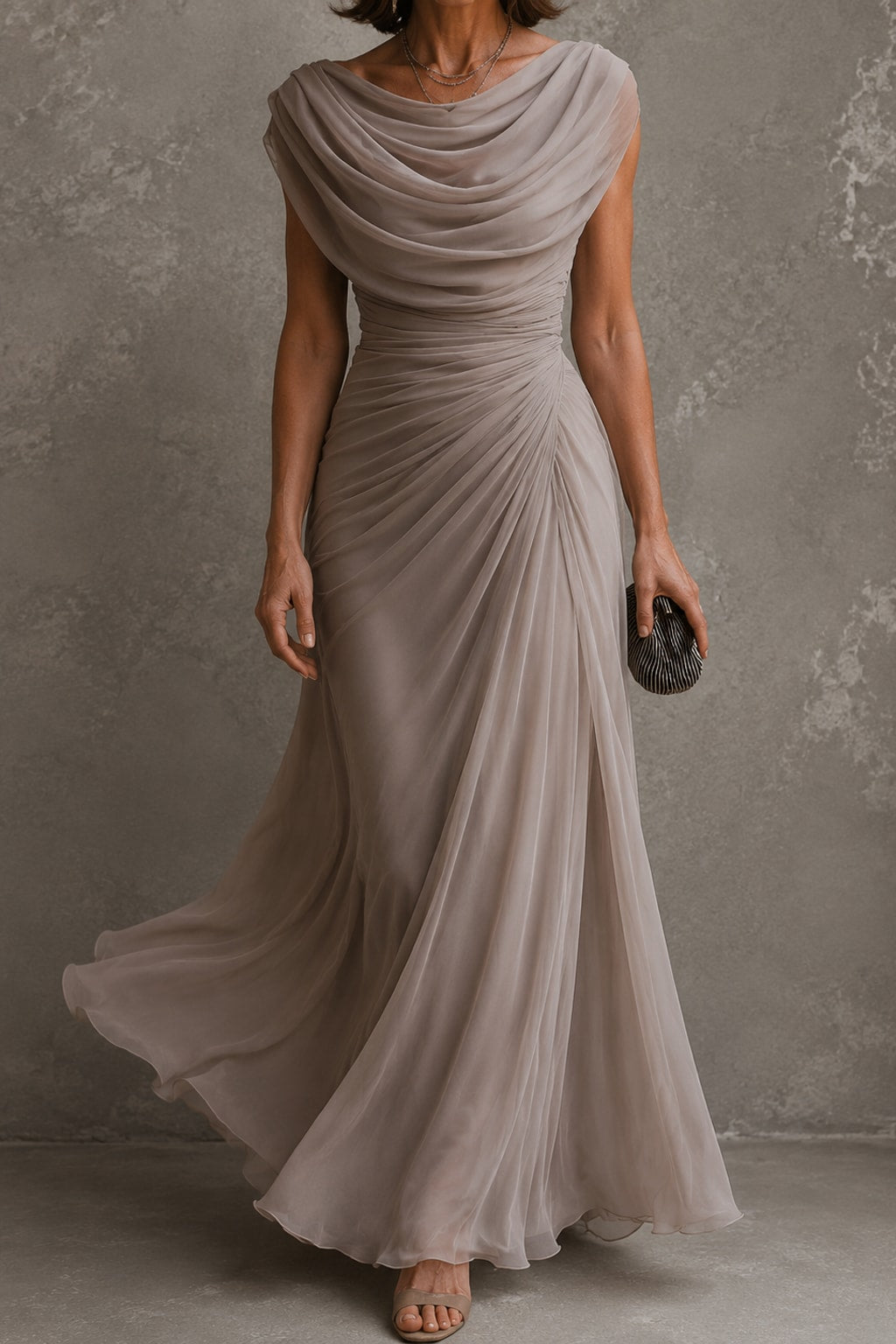 Ruched Sleeveless Maxi Dress - 9