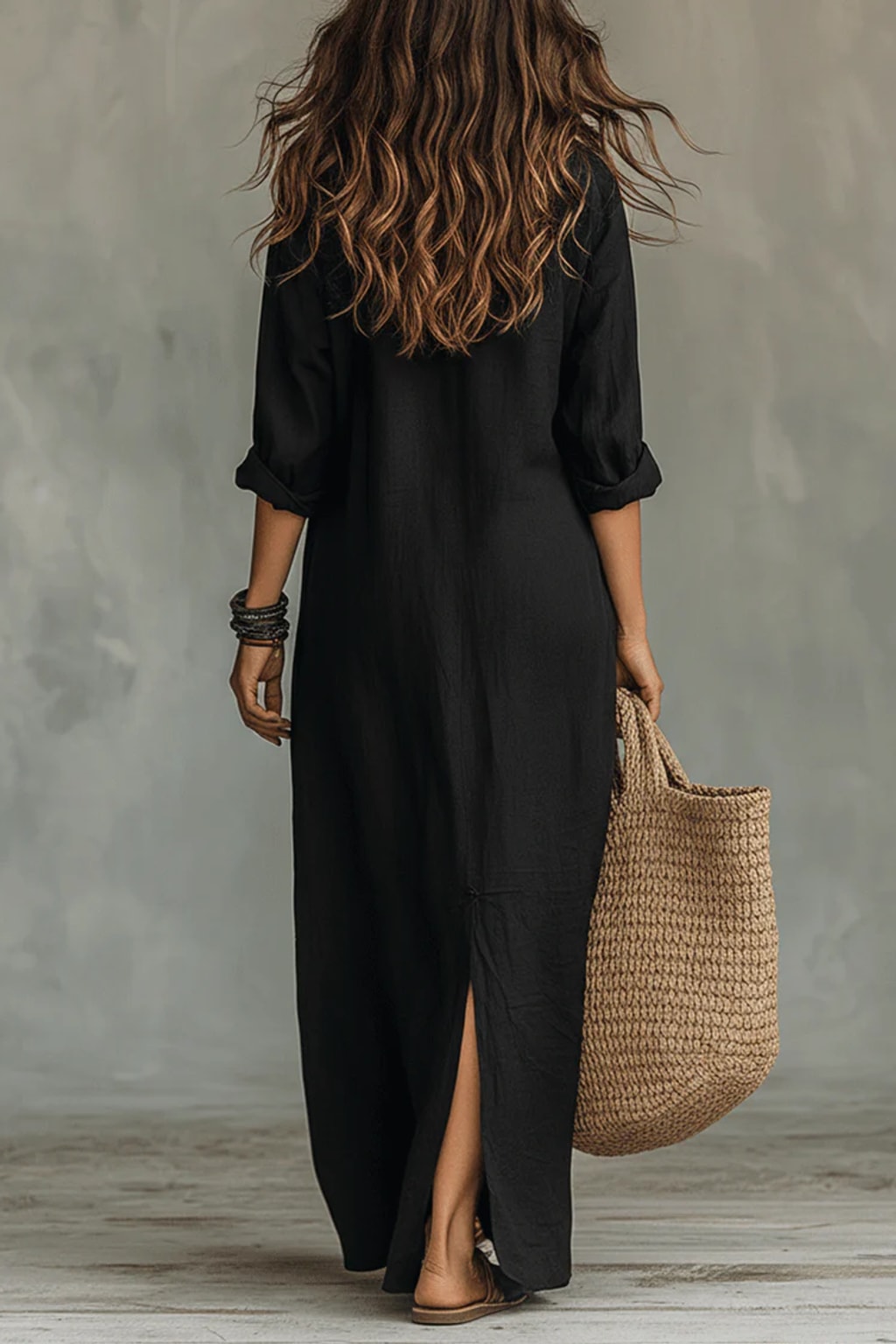 Flowy Button-Front Maxi Dress - 4