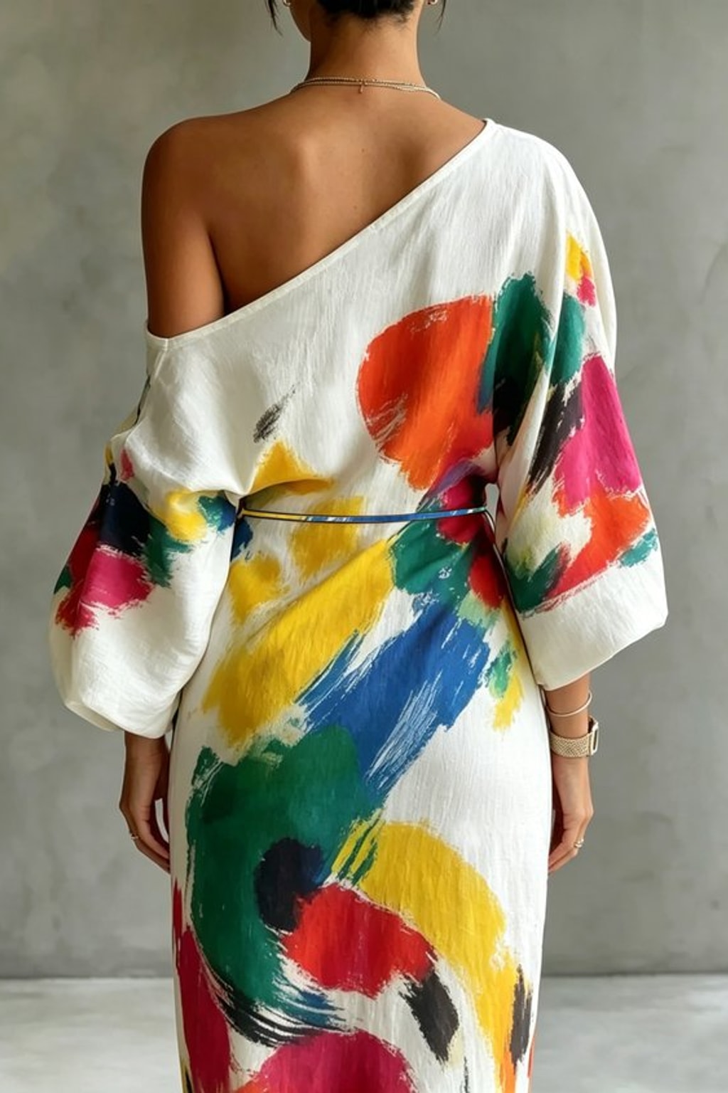 Effortless Textured Abstract Print Maxi Dress - 3