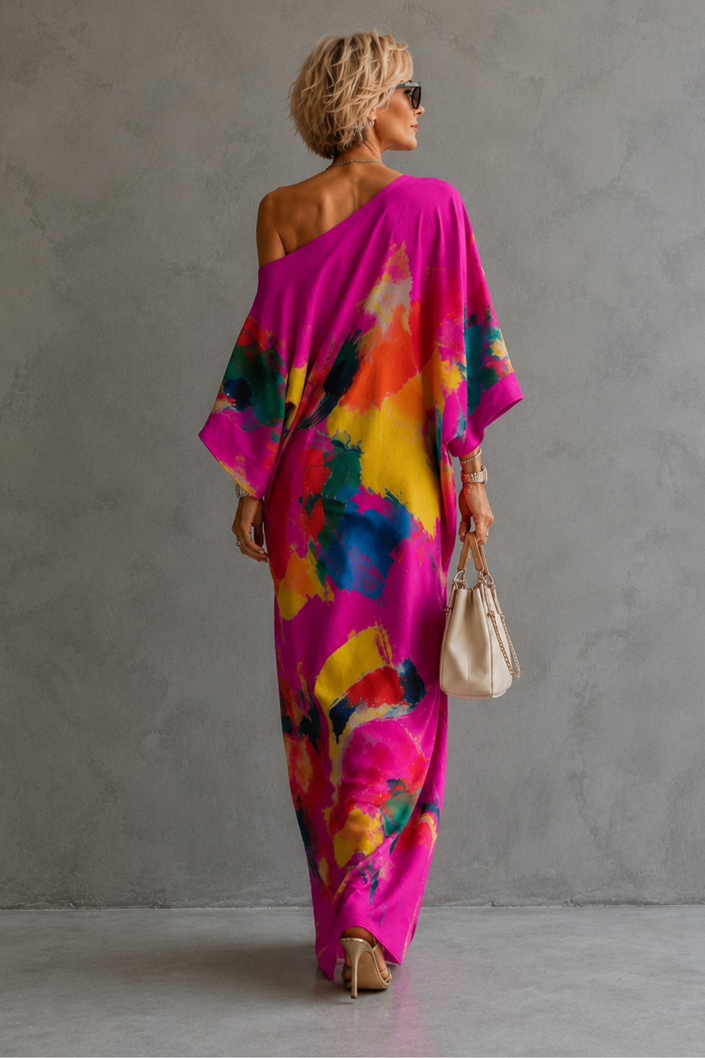 Effortless Textured Abstract Print Maxi Dress - 7