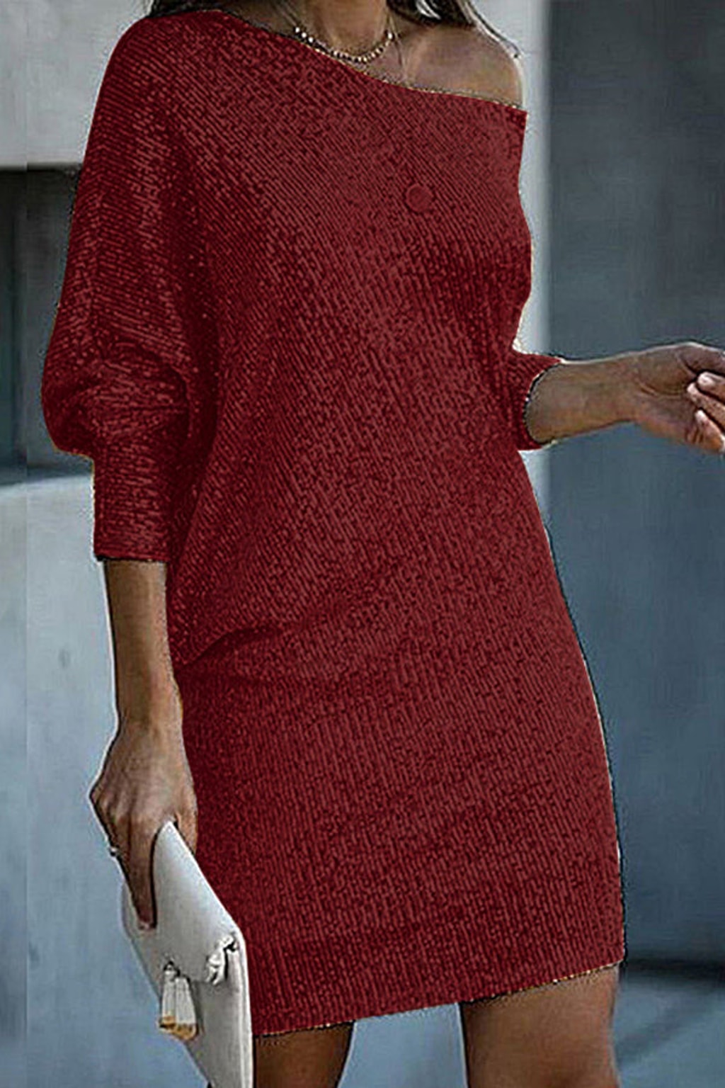 Spandex Sequin Off-Shoulder Mini Dress - 9