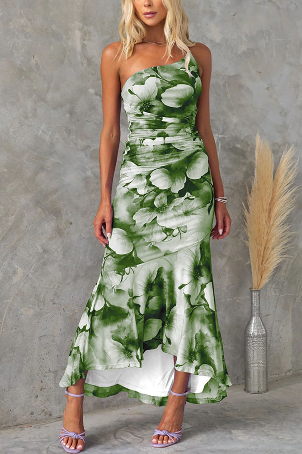 Mesh Maxi Dress One Shoulder - 6