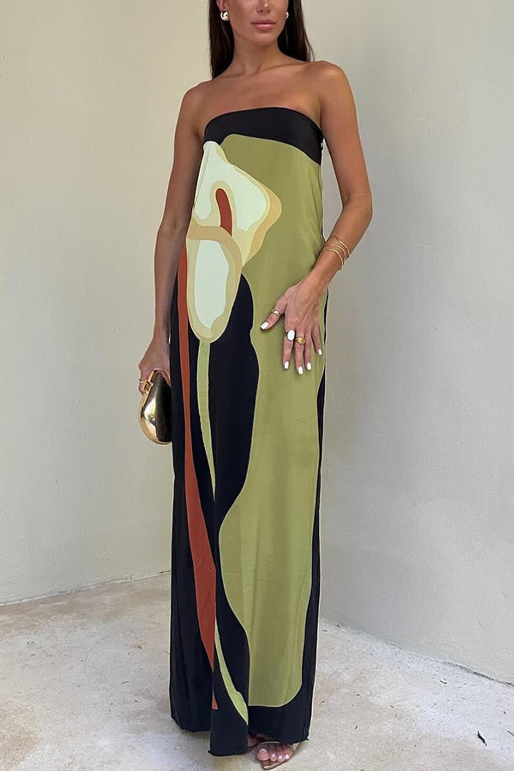 Effortless Floral Print Off Shoulder Maxi Dress - 5