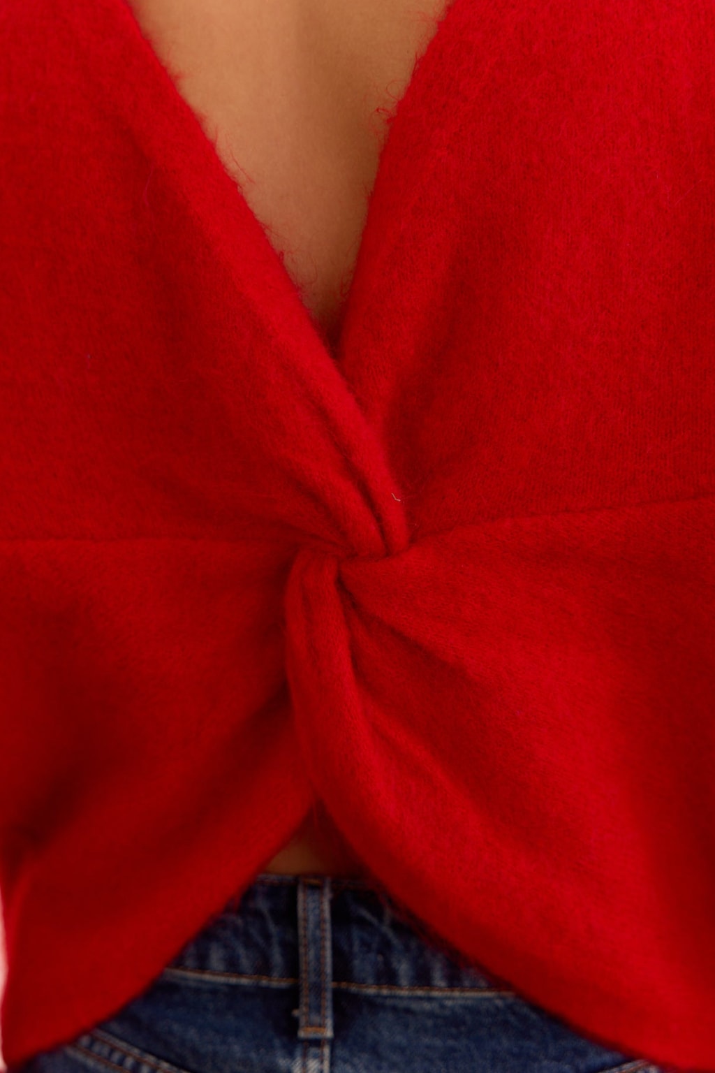 Red Wool Sweater With Twisted-Back Detail - 5