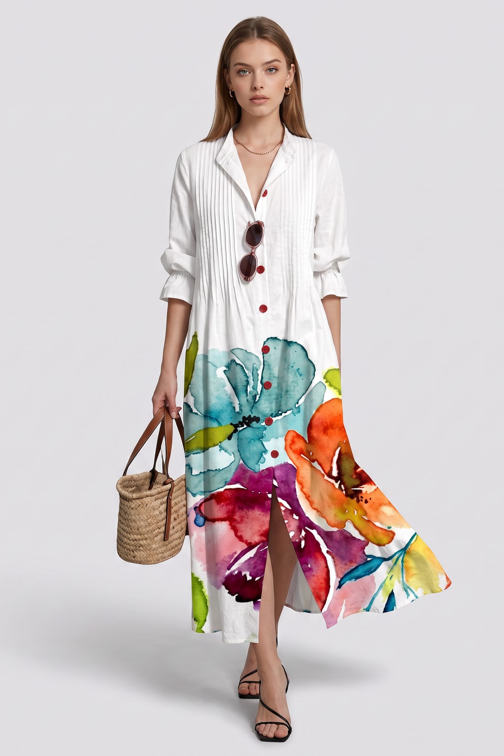 Effortless Boho Print Dress With Flowy Silhouette - 3