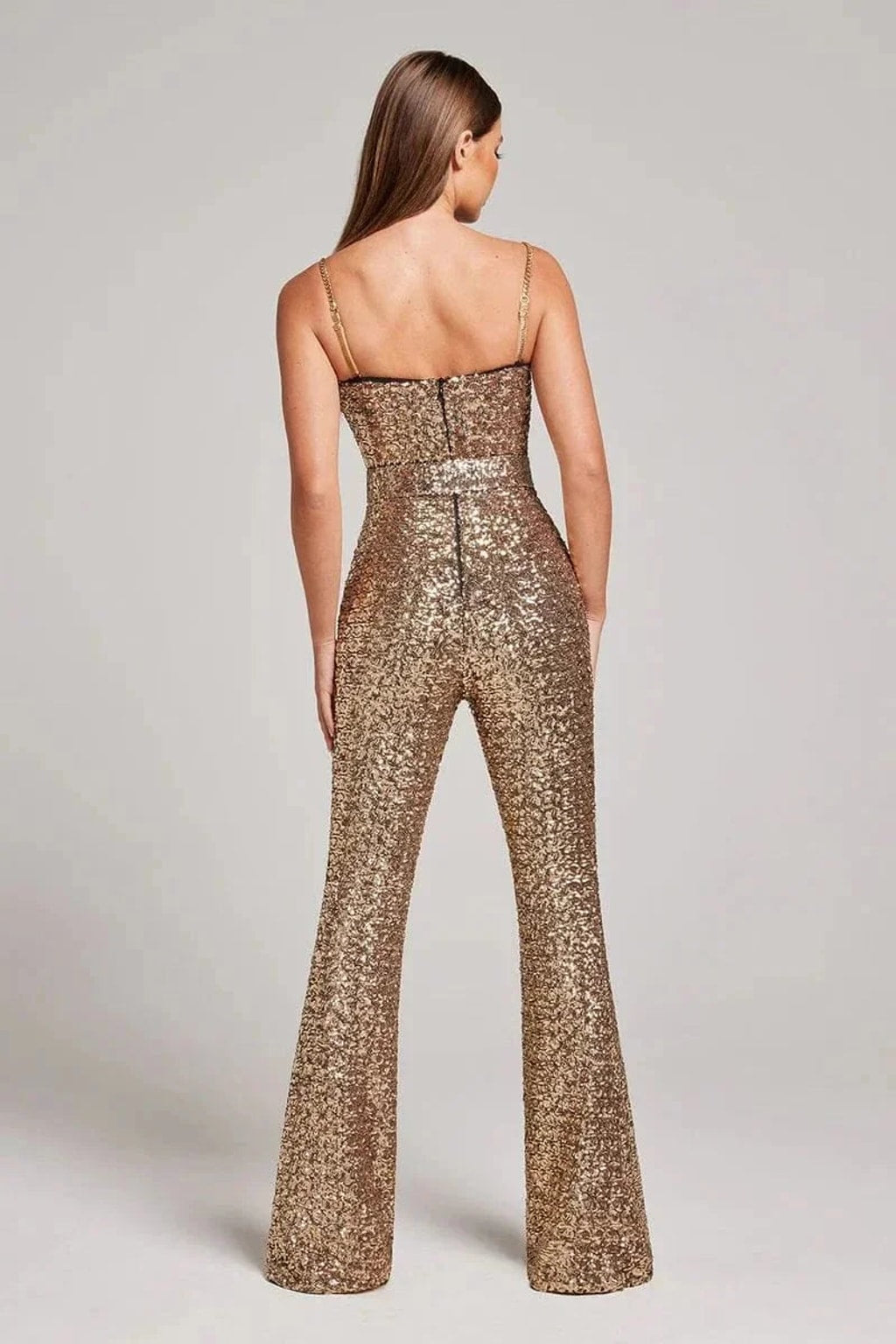 Glamorous Sequin Wide Leg Jumpsuit With Sweetheart Neckline - 6