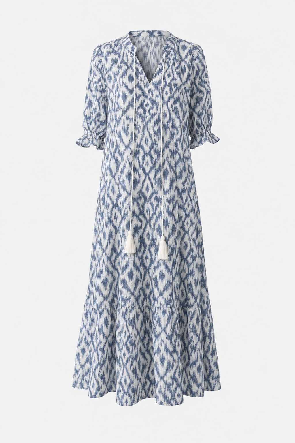 Effortless Flowy Boho Midi Dress with Flattering Fit - 1