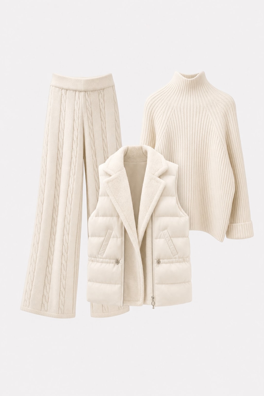 Cozy Wool Blend Sweater Vest and Pants Winter Set - 4