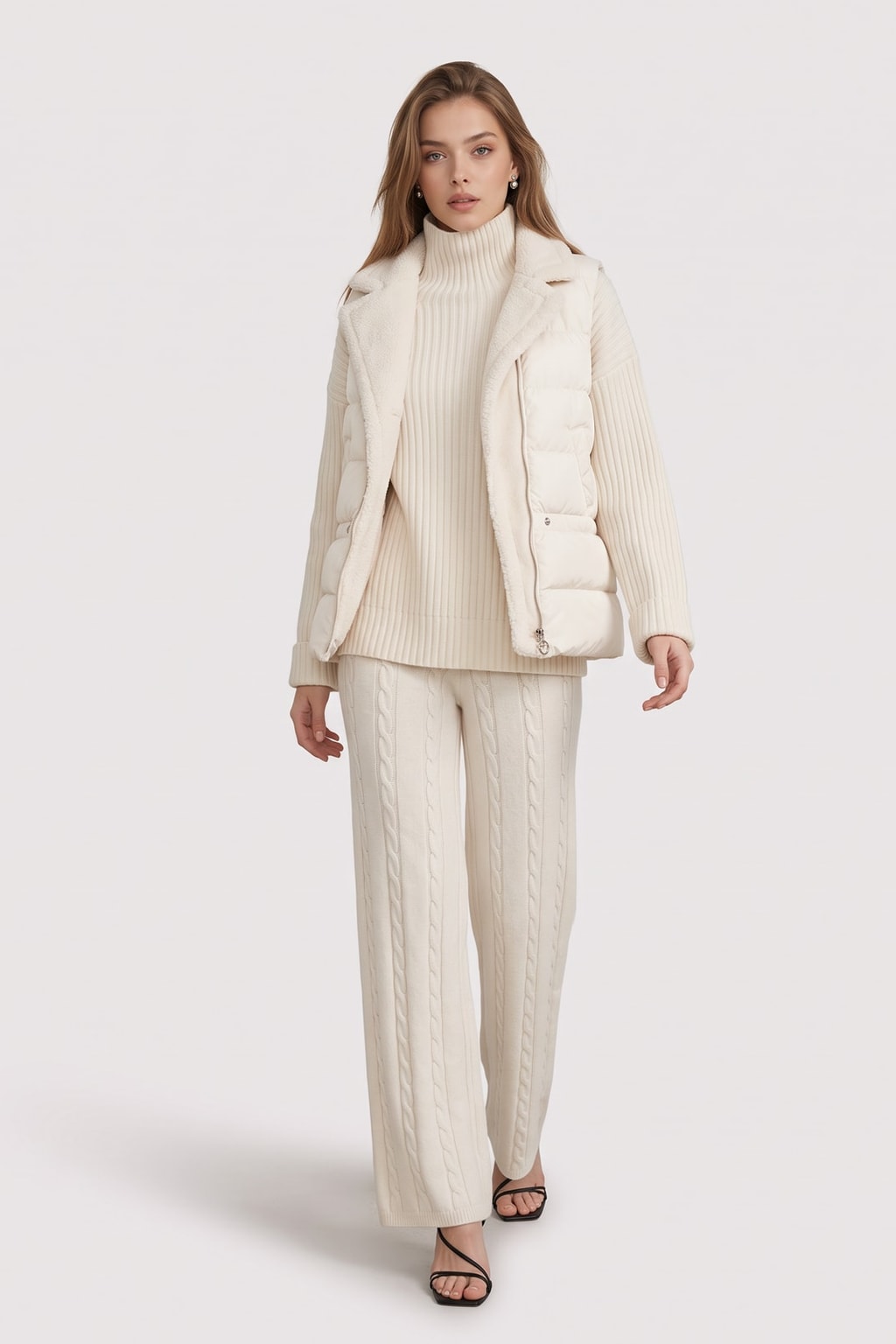 Cozy Wool Blend Sweater Vest and Pants Winter Set - 2