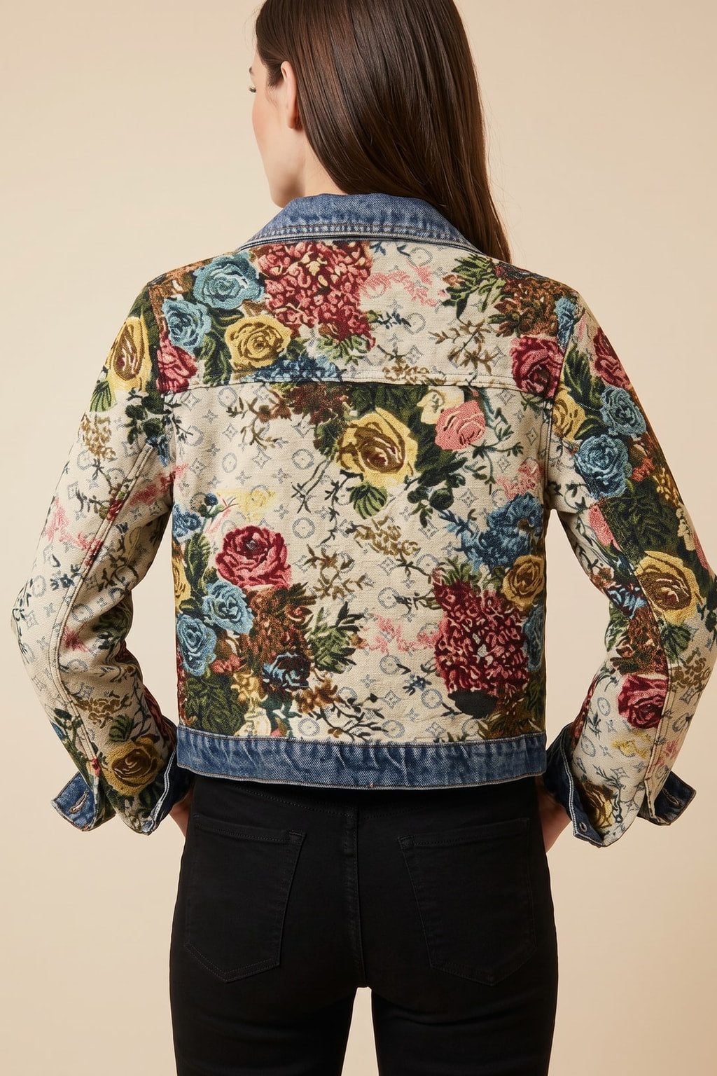 Cotton Denim Jacket Floral Embroidered - 3