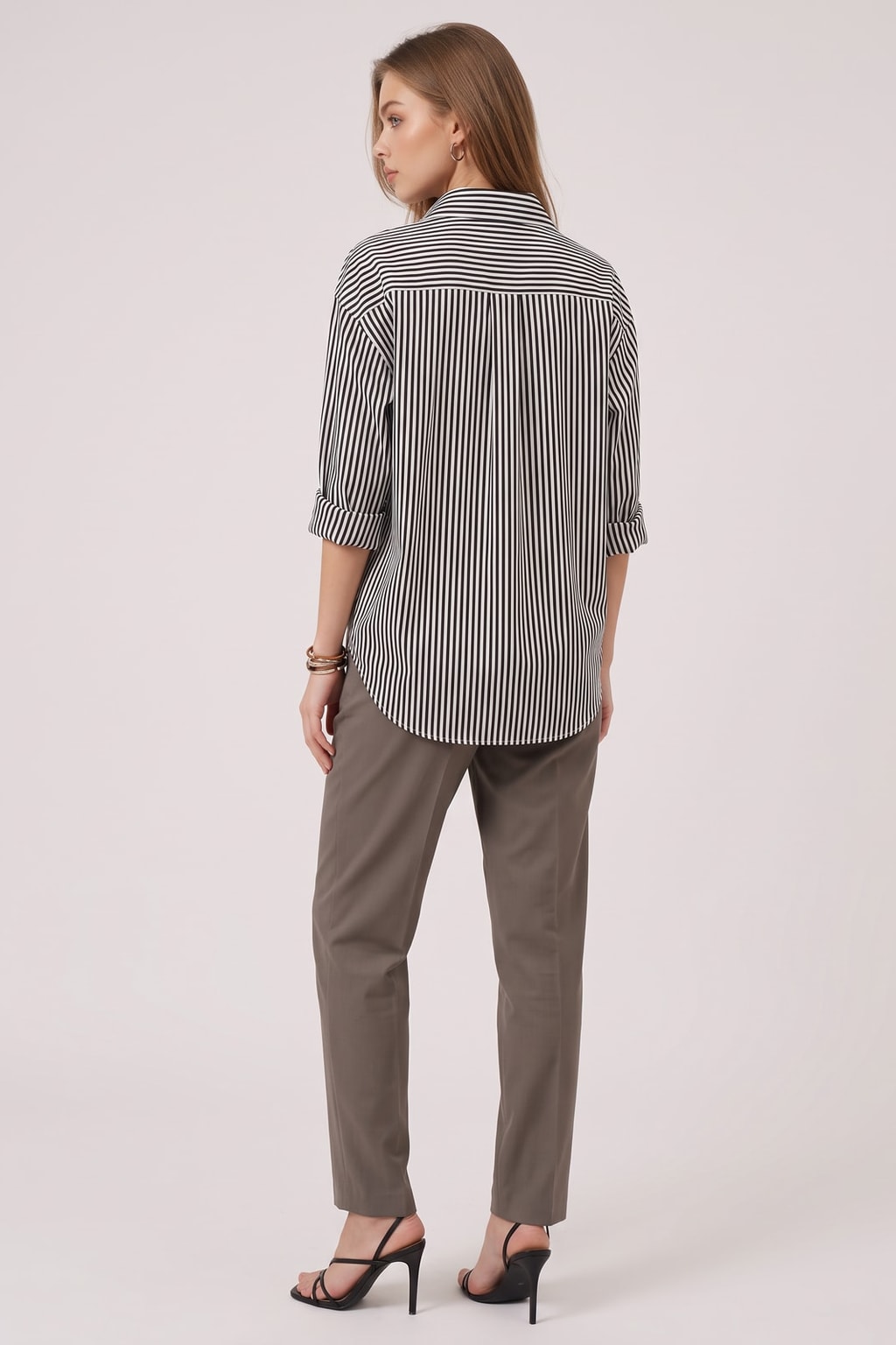 Blouse Relaxed Button-Up Striped - 6