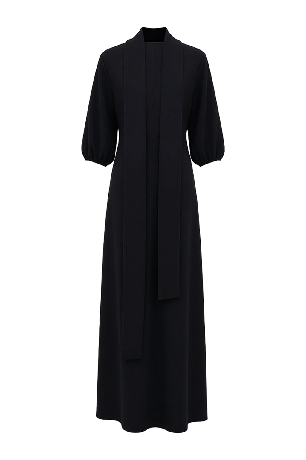Elegant Cotton Blend Puff-Sleeve Maxi Dress - 5
