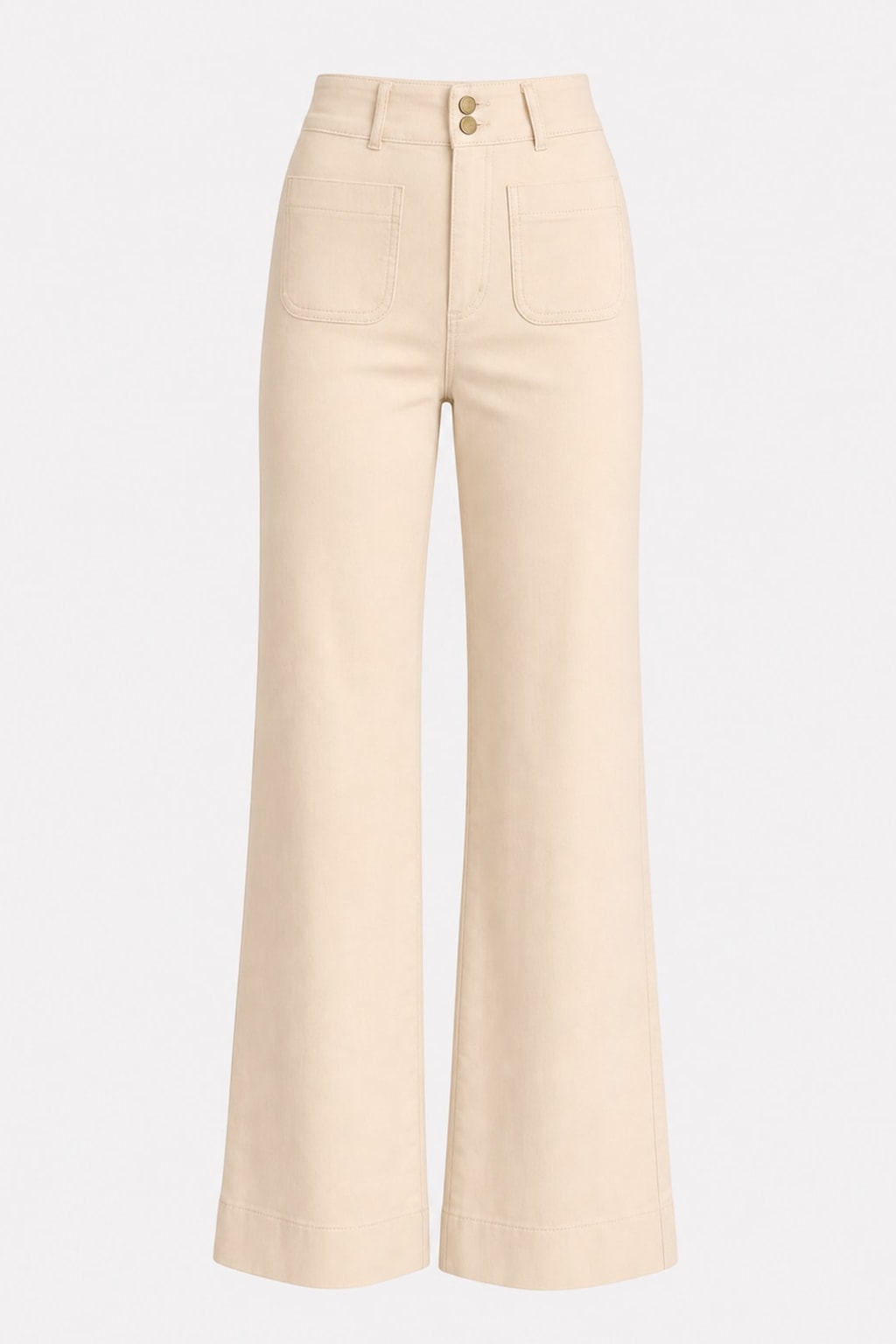 High-Waisted Flare Jeans in Stretch Denim - 1
