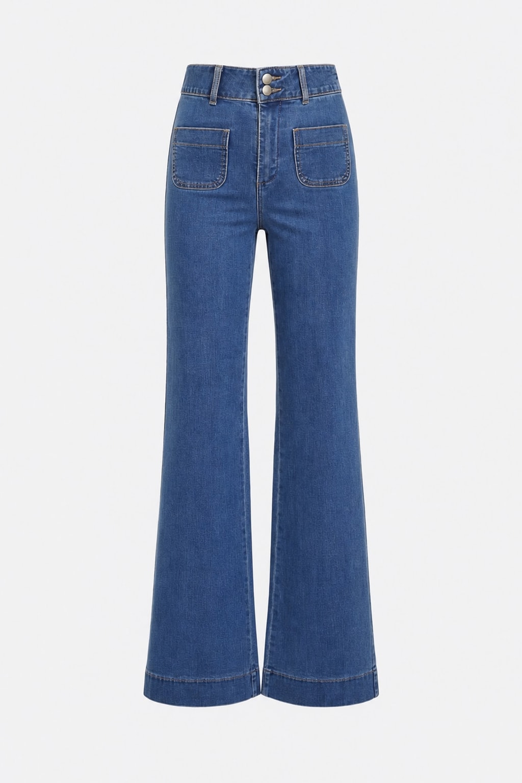 Stretch Denim High-Waist Flare Jeans - 1