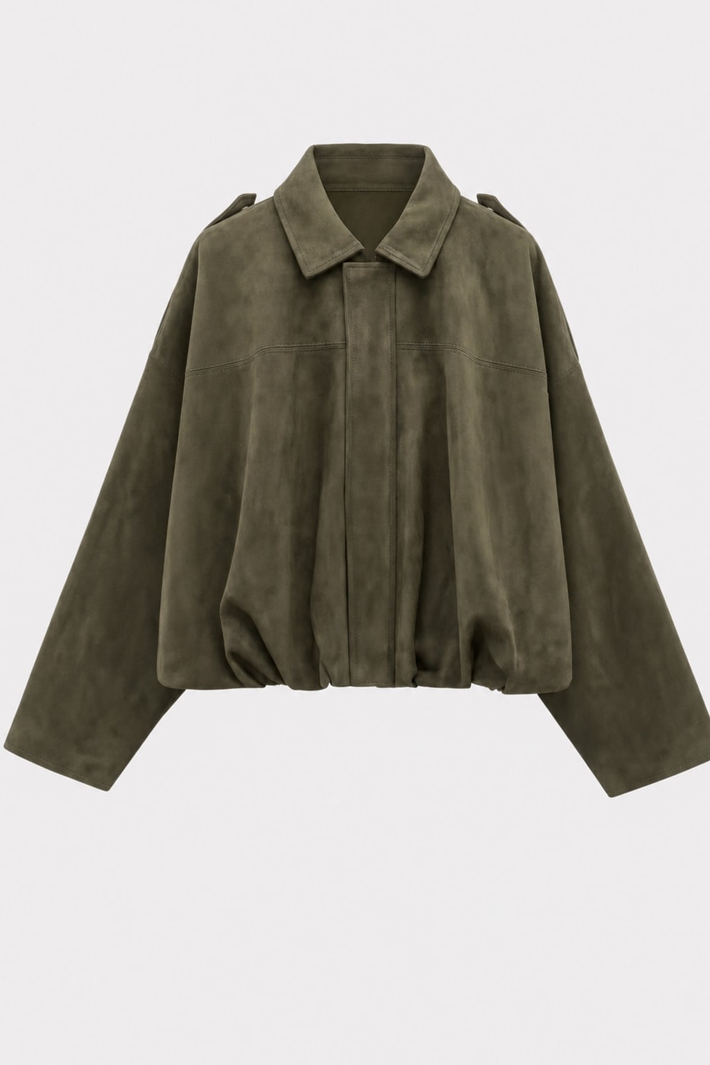 Cozy Faux Suede Oversized Jacket With Pockets - 1