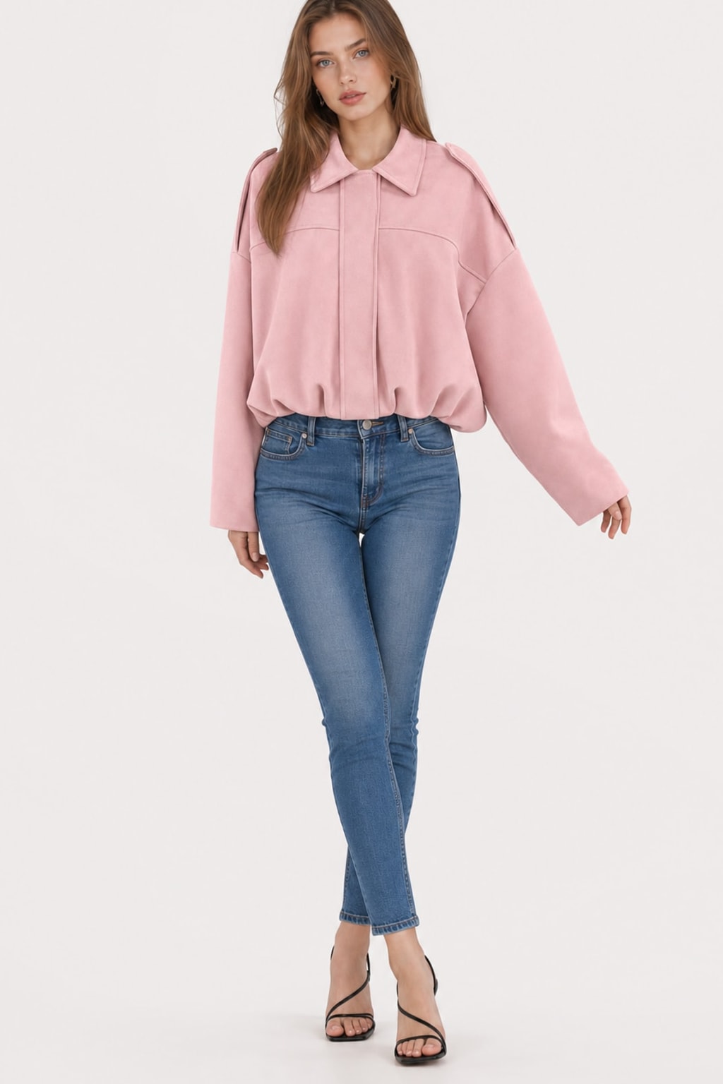 Cozy Faux Suede Oversized Jacket With Pockets - 7