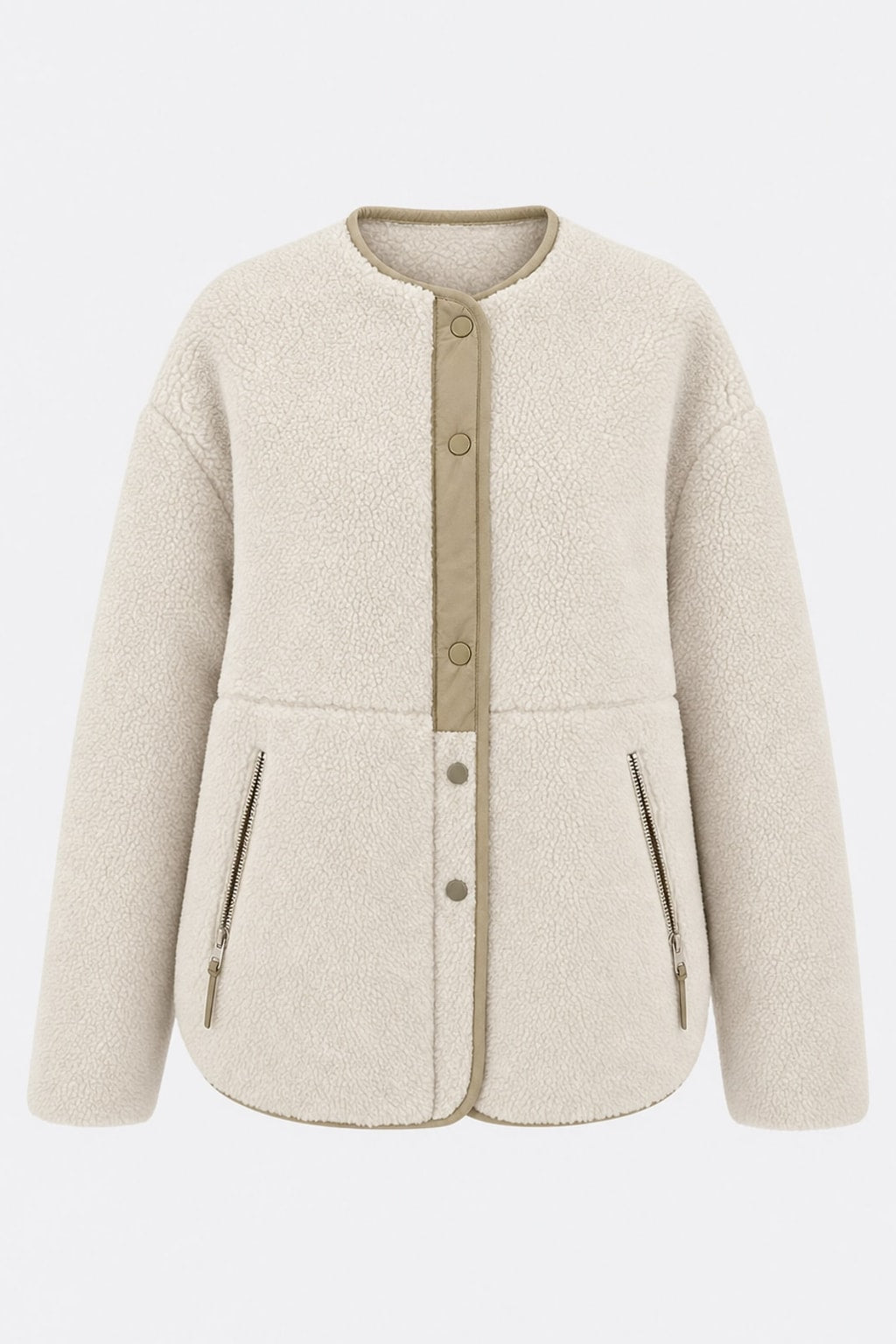 Cozy Beige Soft-Touch Jacket for Women Everyday Style - 1