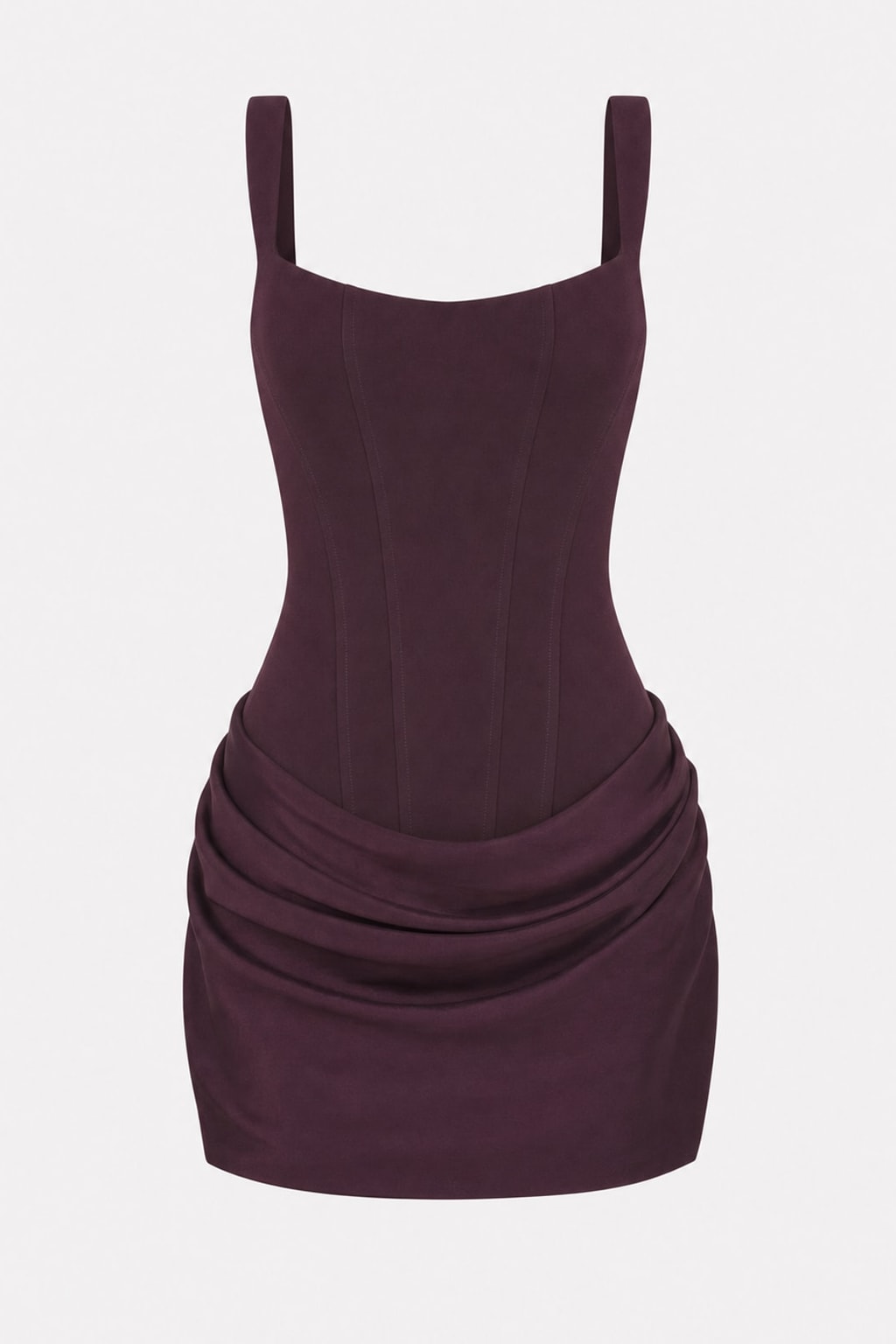 Chic Square Neck Mini Dress with Lace-Up Back - 1