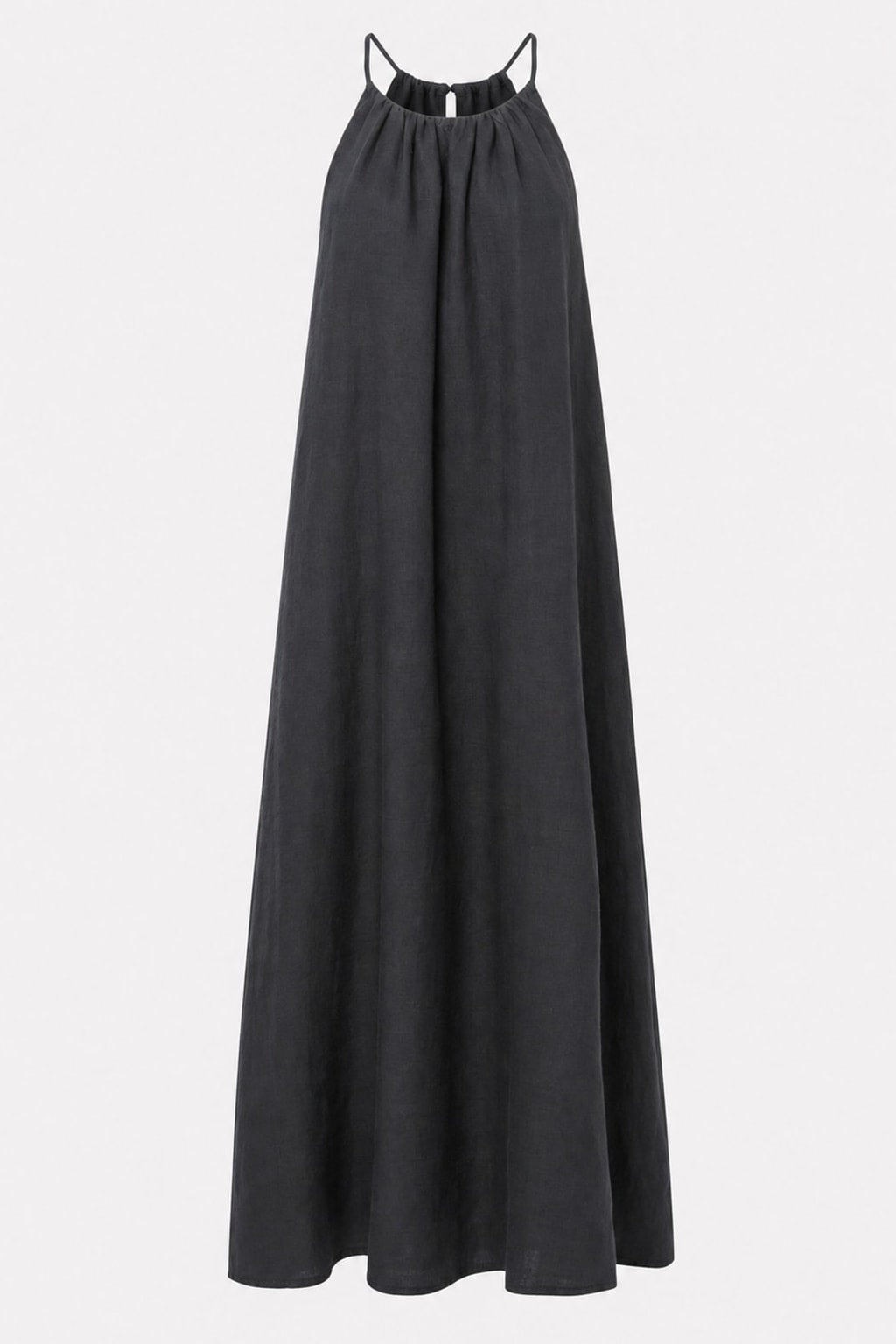 Effortless Linen Blend Halter Maxi Dress - 1