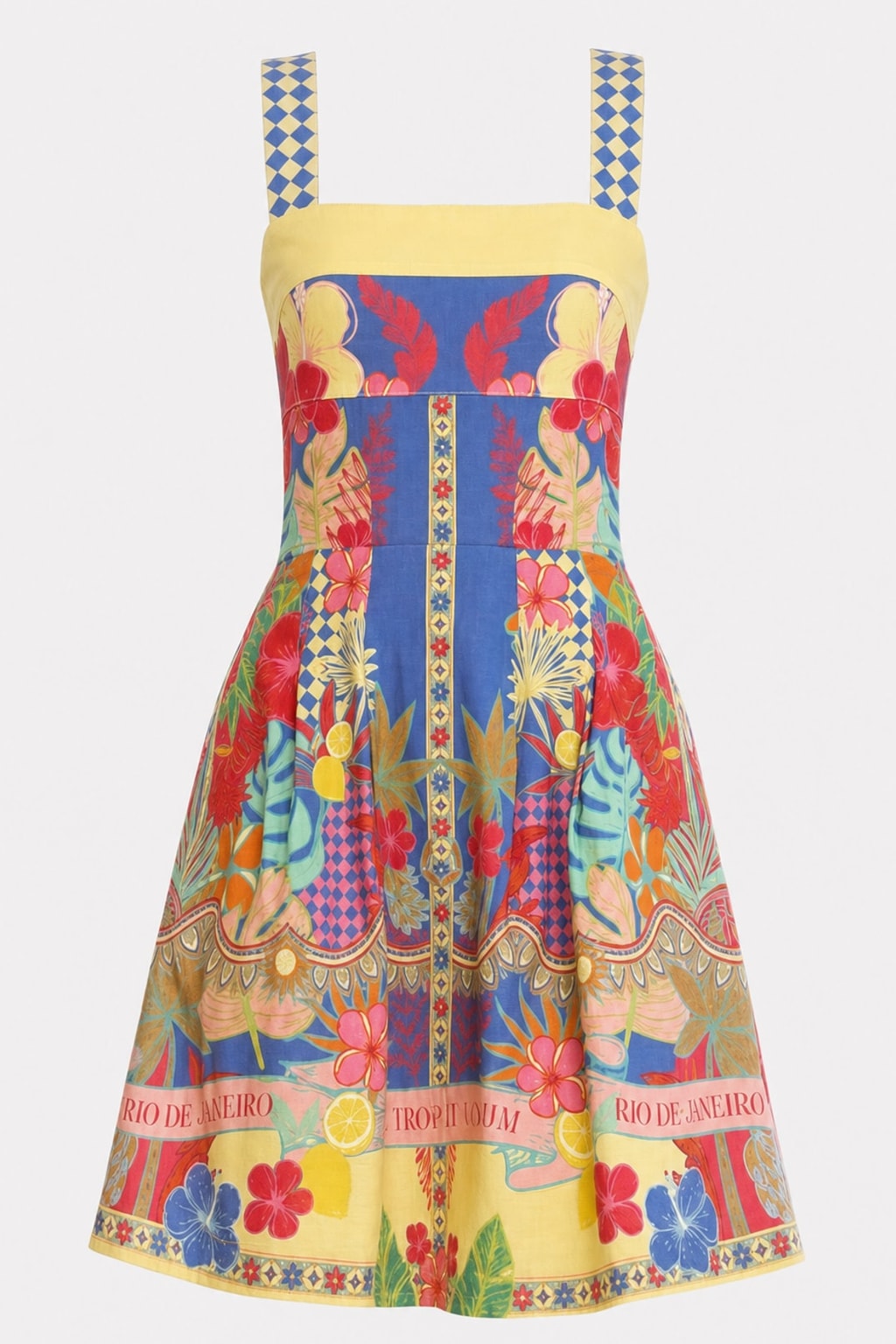 Effortless Polyester Square Neck Mini Dress With Pocket - 1