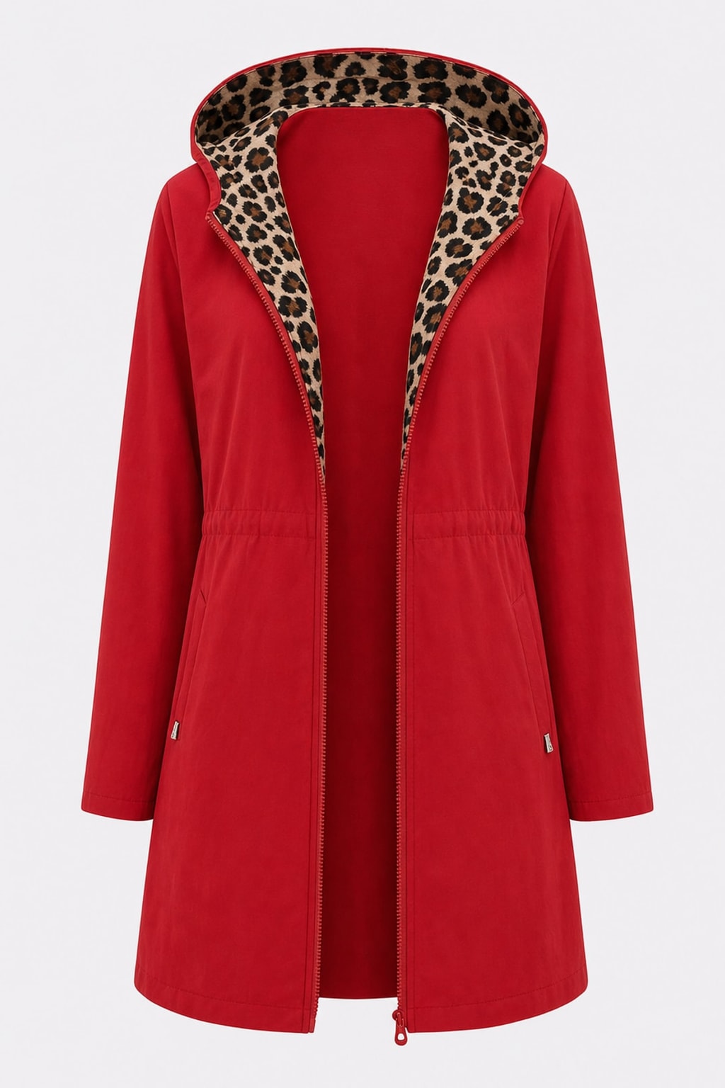 Reversible Hooded Jacket With Leopard Print Lining - 1