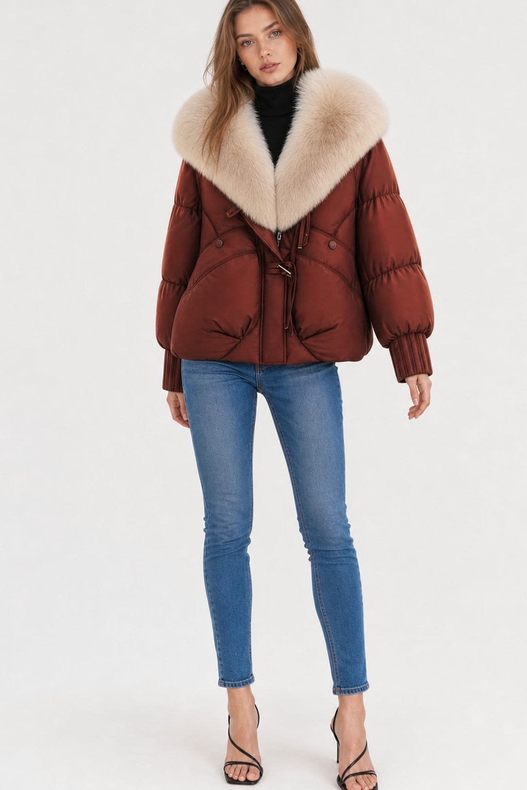Fur Collar Short Puffer Coat Cozy Winter Warmth - 2