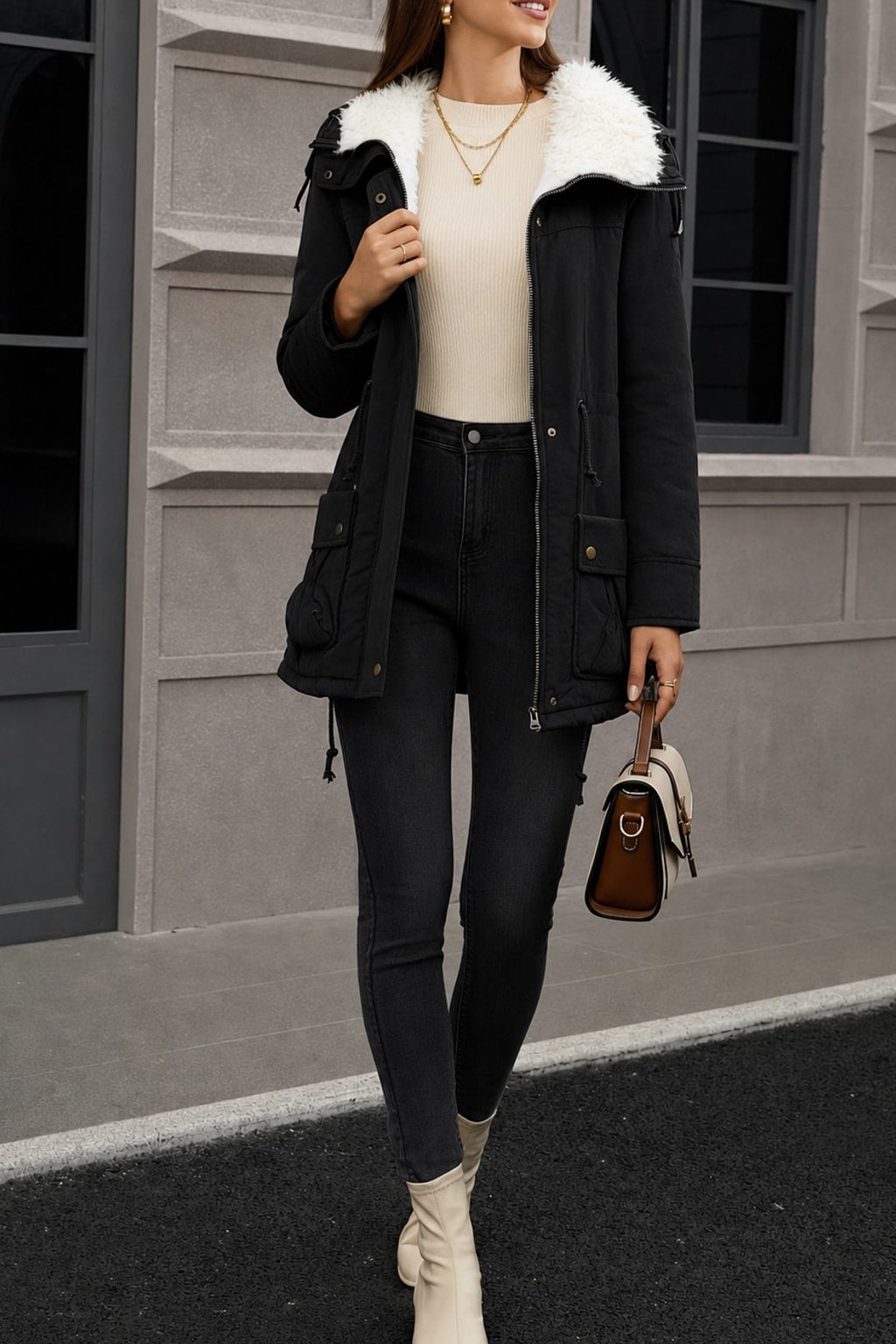 Cozy Fleece Lined Hooded Winter Parka - 2