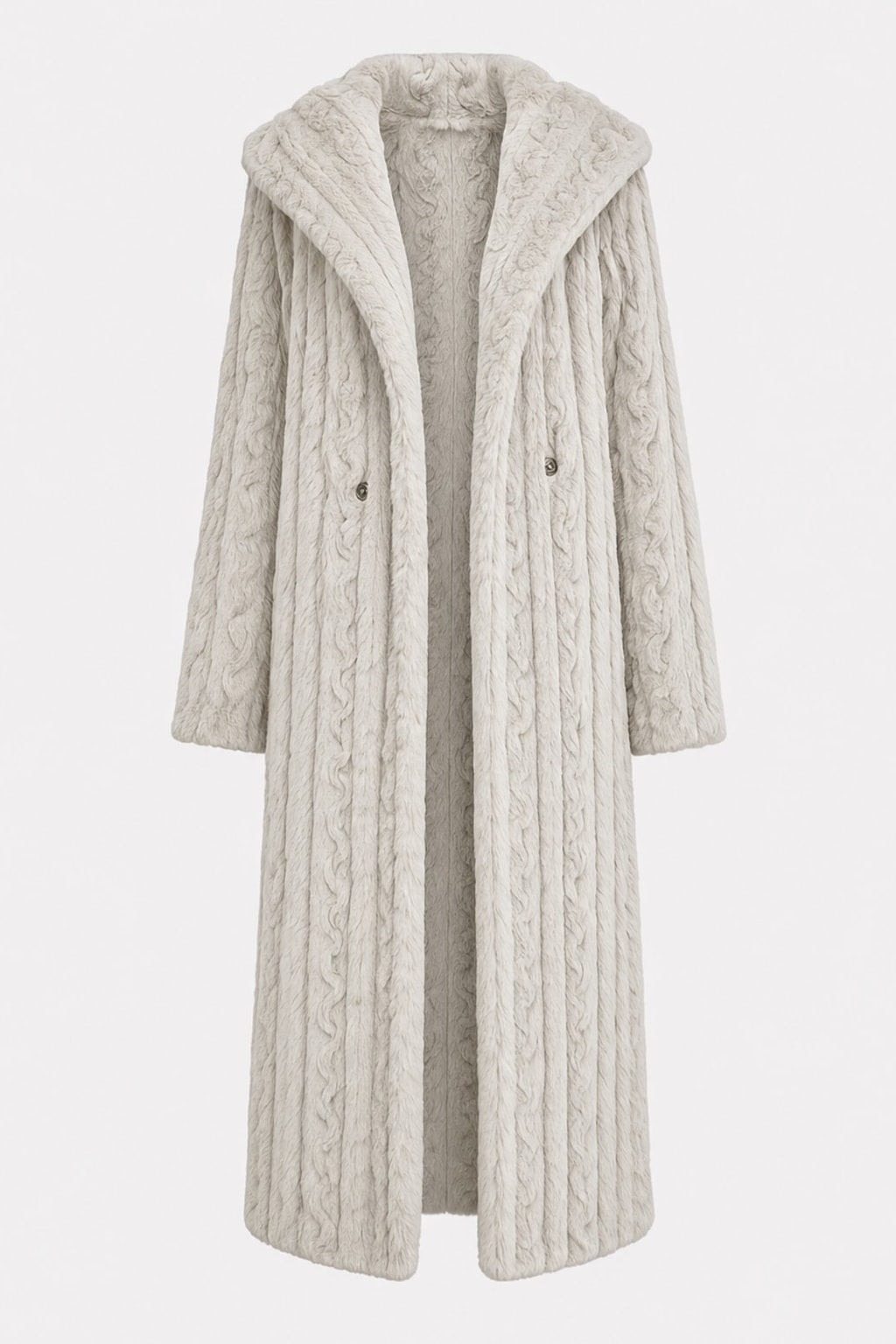 Hooded Longline Coat With Plush Warmth And Roomy Pockets - 1