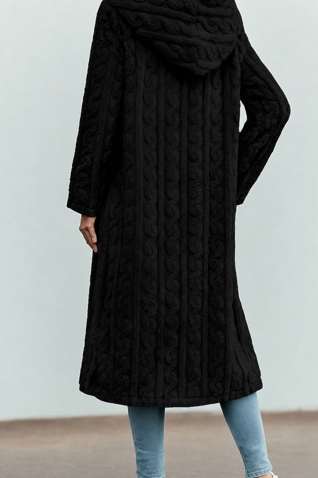 Hooded Longline Coat With Plush Warmth And Roomy Pockets - 5