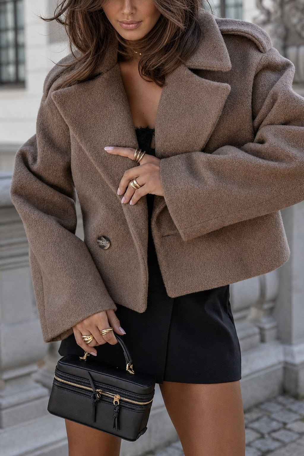 Cropped Cozy Coat With Soft Lightweight Warmth - 3