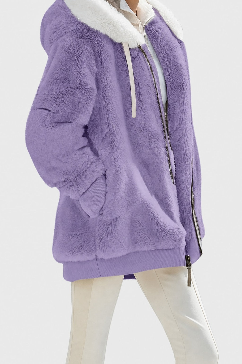 Women's Puffer Jacket with Faux-Fur Hood Warm Winter Coat - 21