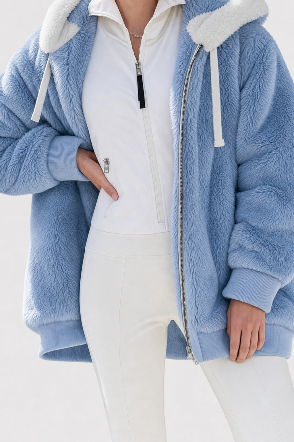 Women's Puffer Jacket with Faux-Fur Hood Warm Winter Coat - 22